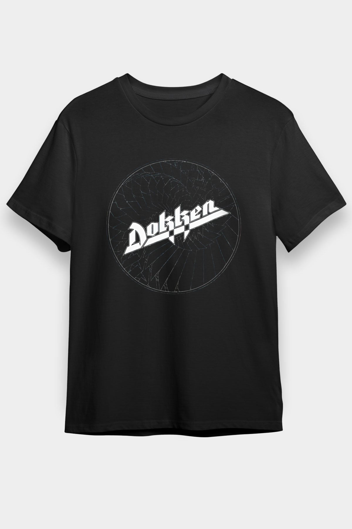Dokken Baskılı Unisex Siyah Tişört - Tshirt
