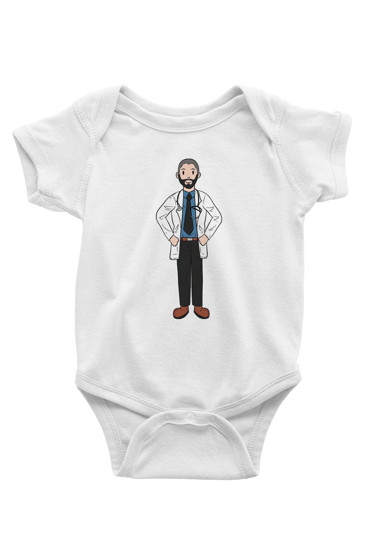 Doktor Beyaz Bebek Body - Zıbın