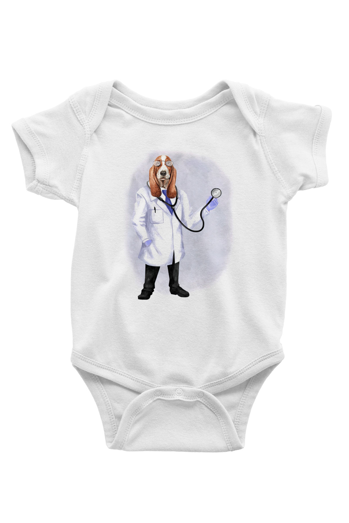 Doktor Beyaz Bebek Body - Zıbın