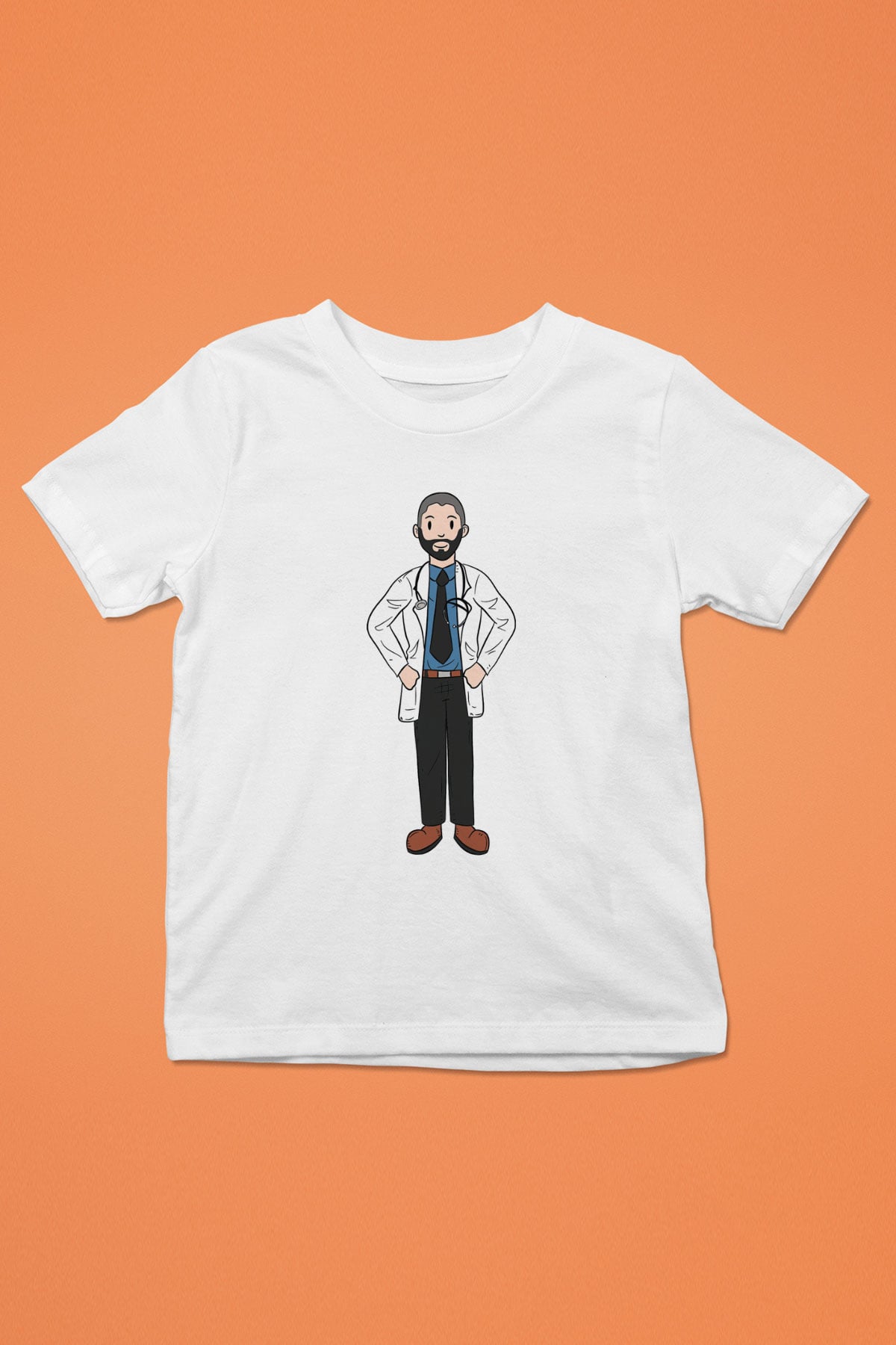 Doktor Beyaz Unisex Çocuk Tişört