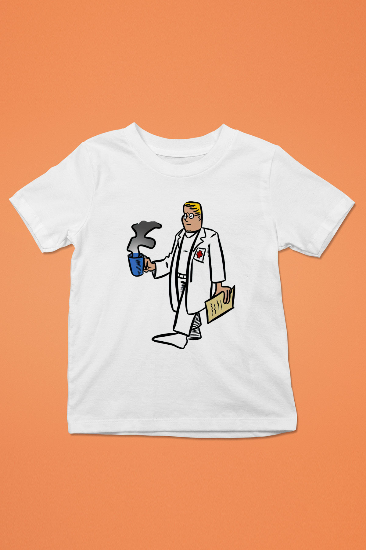 Doktor Beyaz Unisex Çocuk Tişört