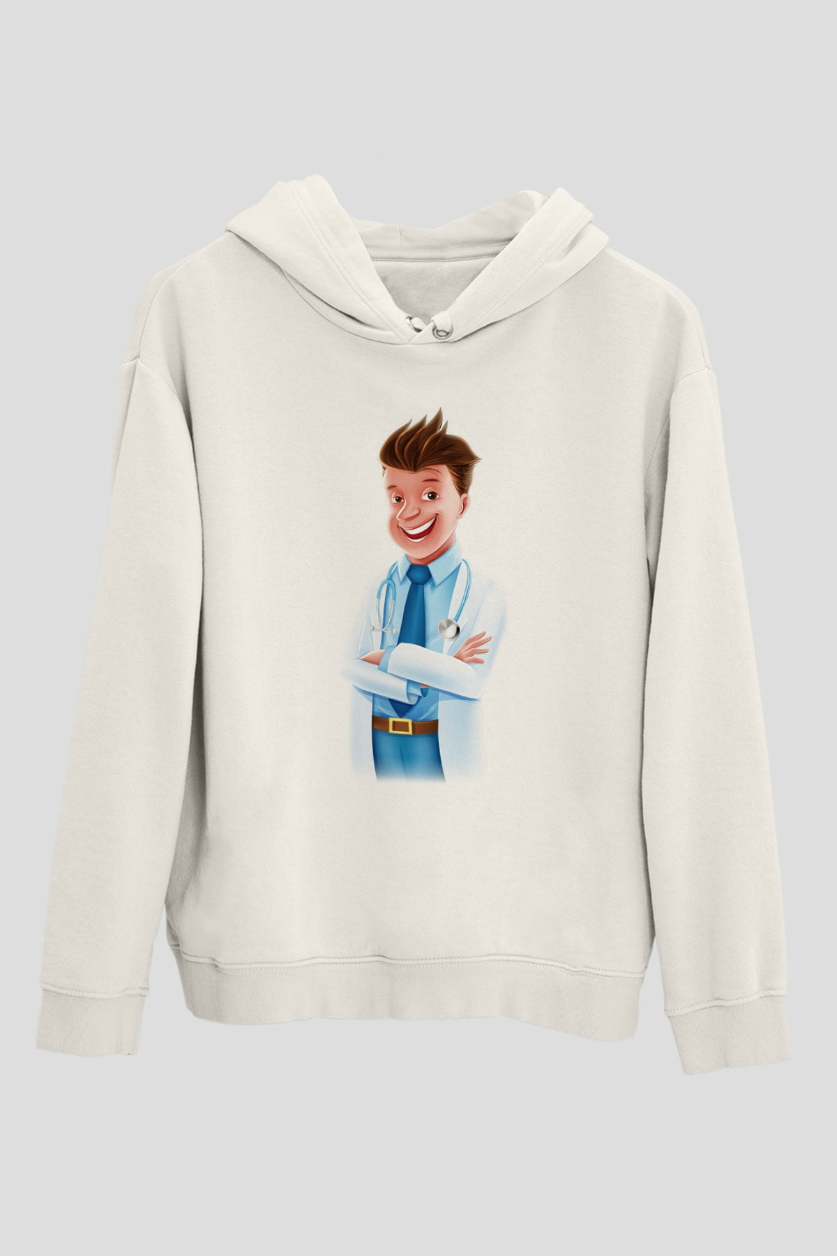 Doktor Beyaz Unisex Hoodie