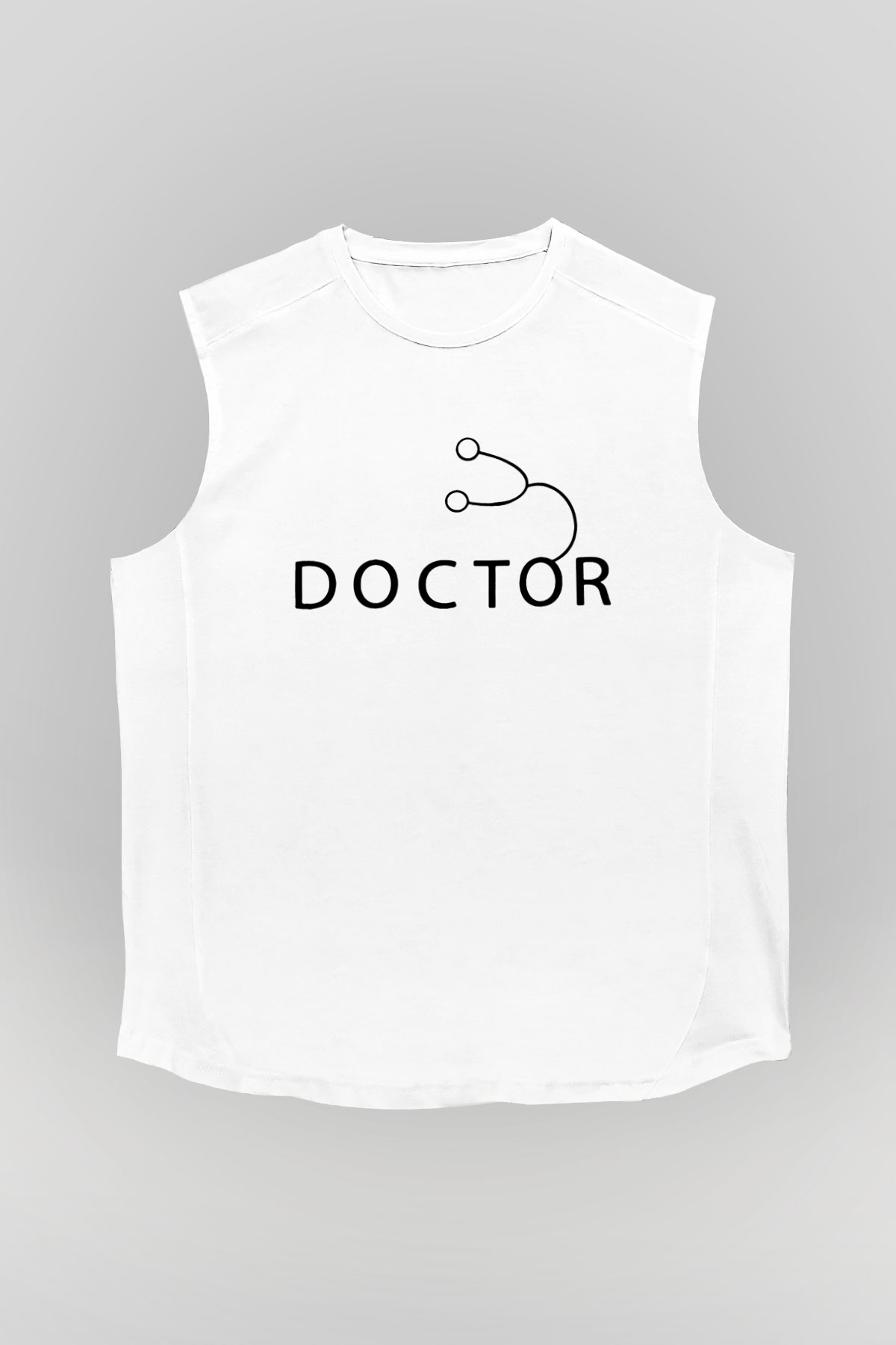 Doktor Beyaz Unisex Kolsuz Tişört