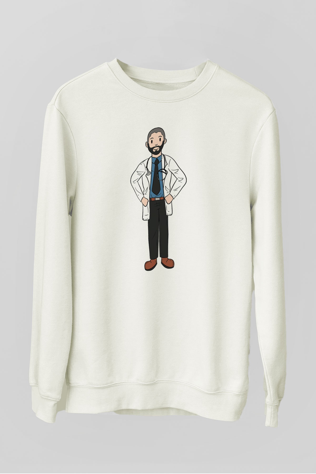 Doktor Beyaz Unisex Sweatshirt