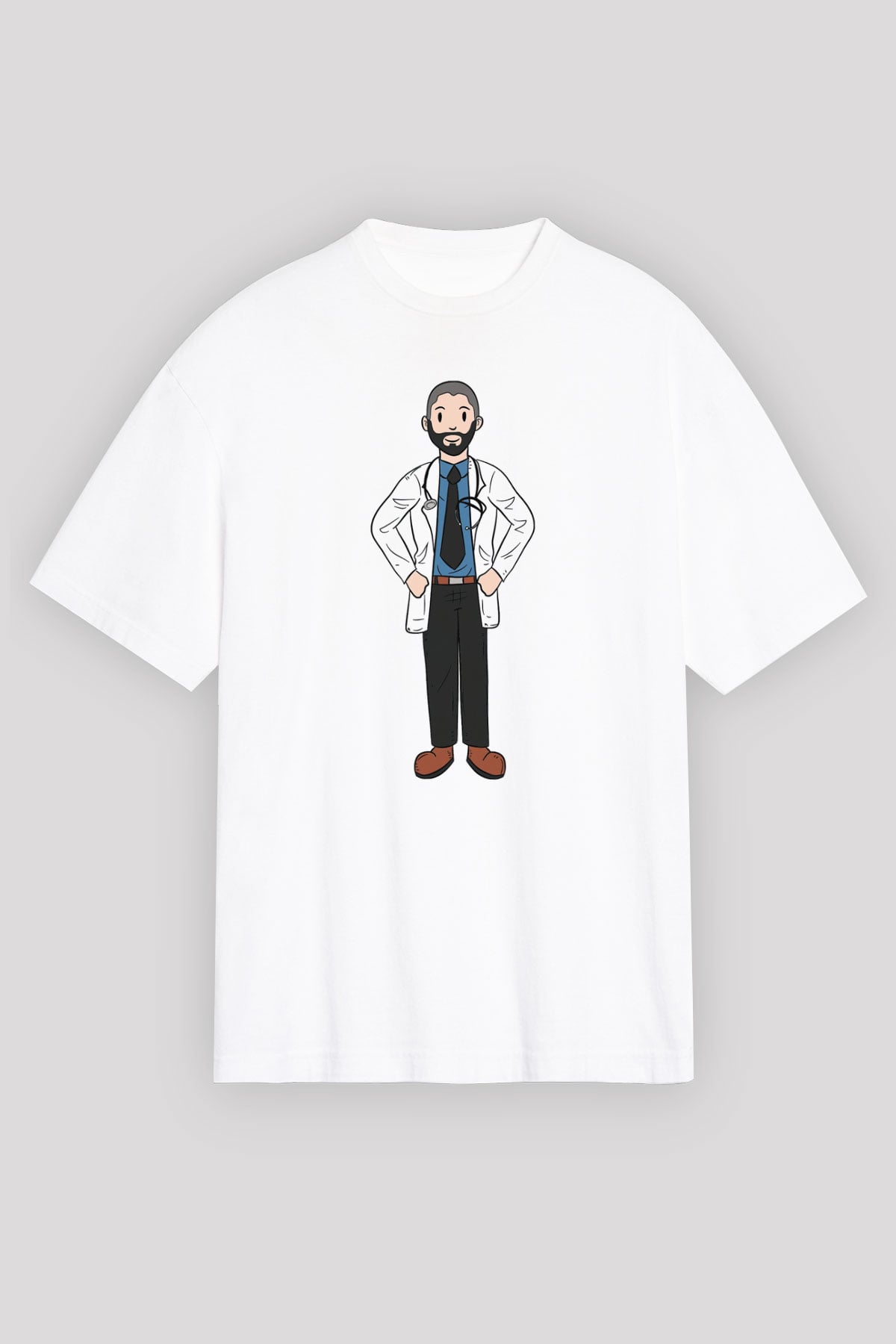 Doktor Beyaz Unisex Tişört T-Shirt - TişörtFabrikası