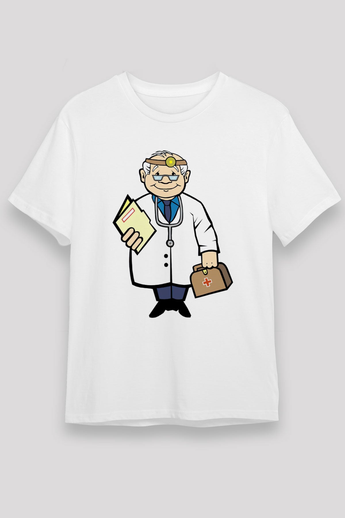 Doktor Beyaz Unisex Tişört T-Shirt - TişörtFabrikası