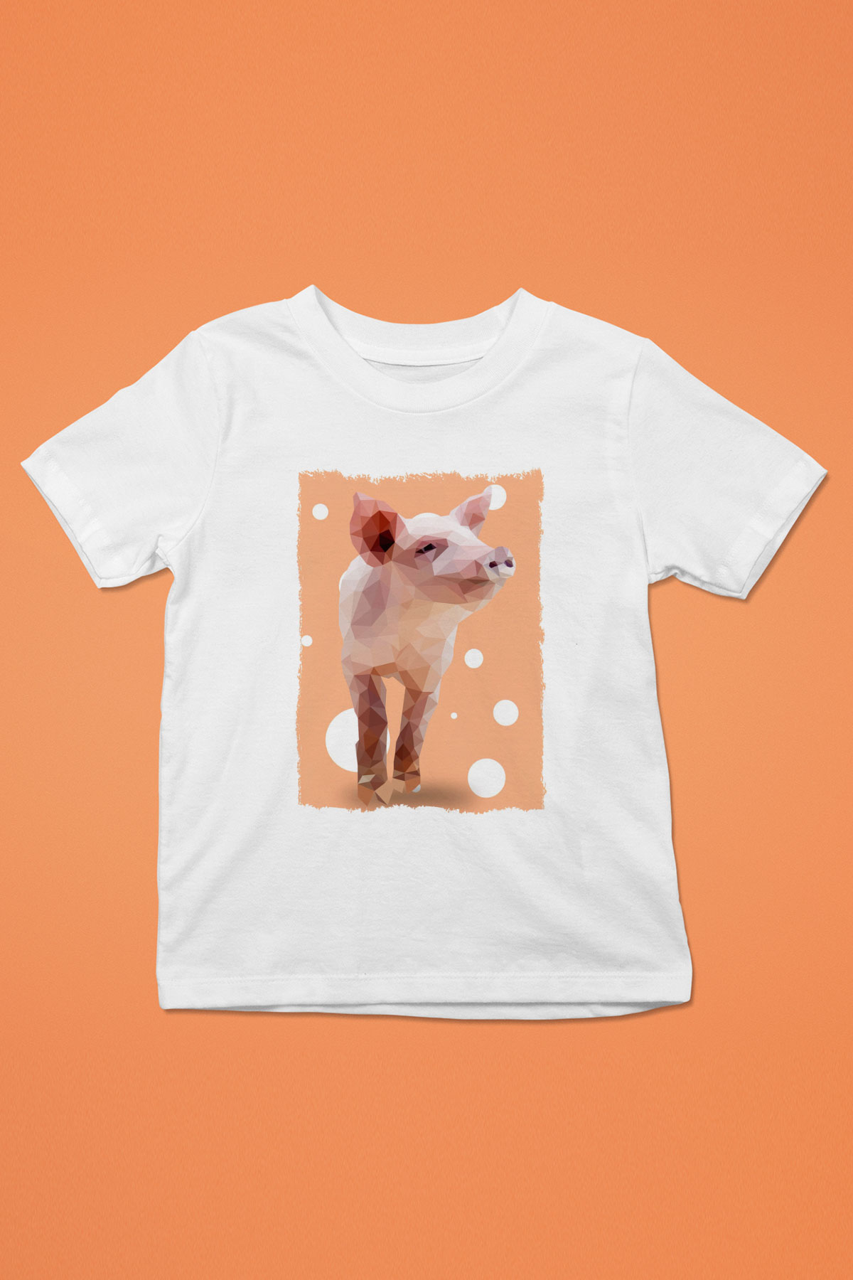 Domuz Beyaz Unisex Çocuk Tişört