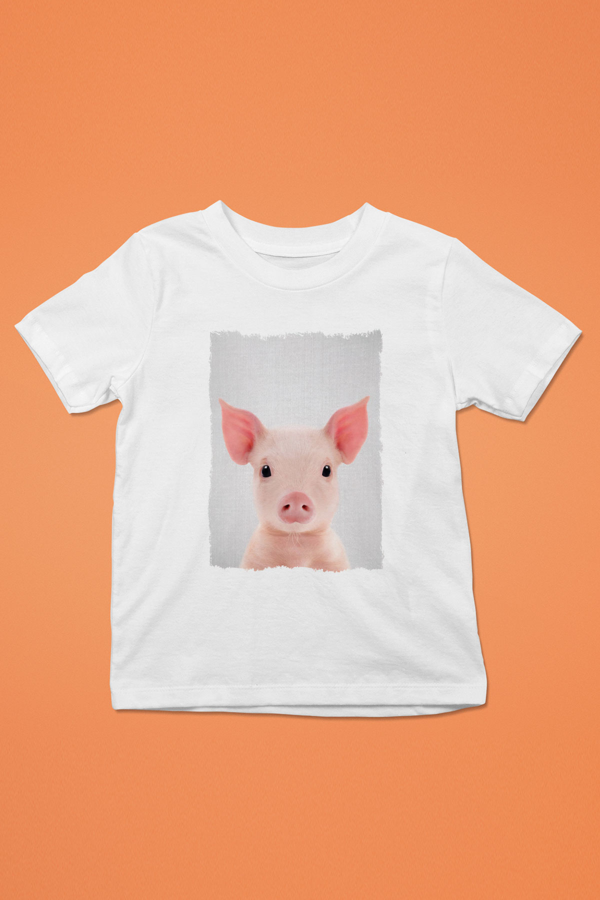 Domuz Beyaz Unisex Çocuk Tişört