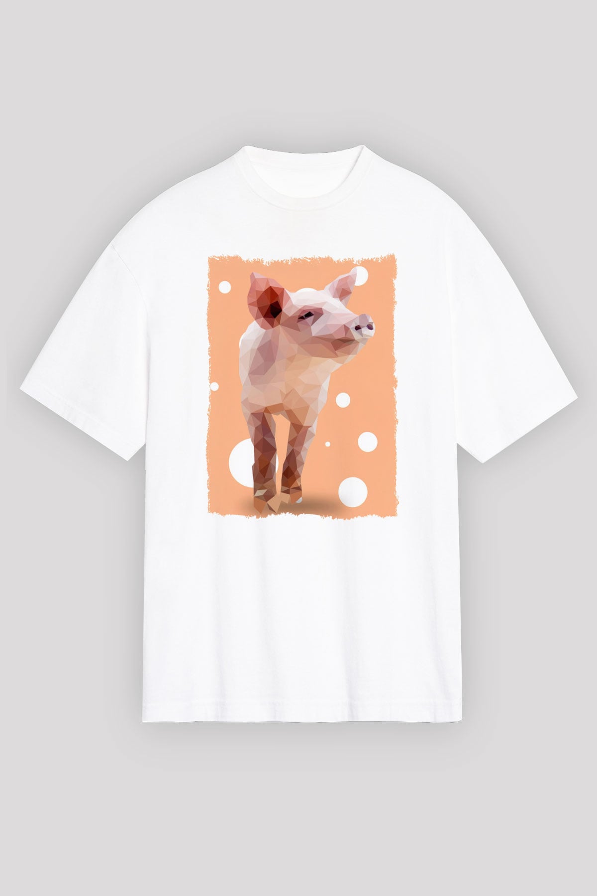 Domuz Beyaz Unisex Tişört T-Shirt - TişörtFabrikası