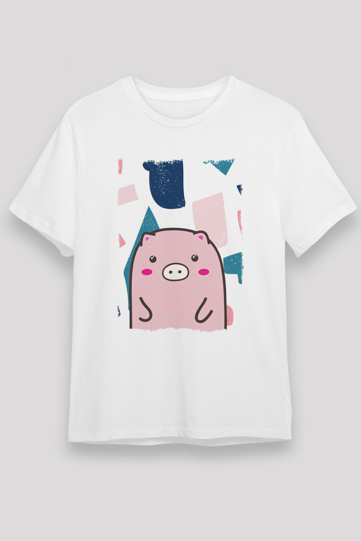 Domuz Beyaz Unisex Tişört T-Shirt - TişörtFabrikası