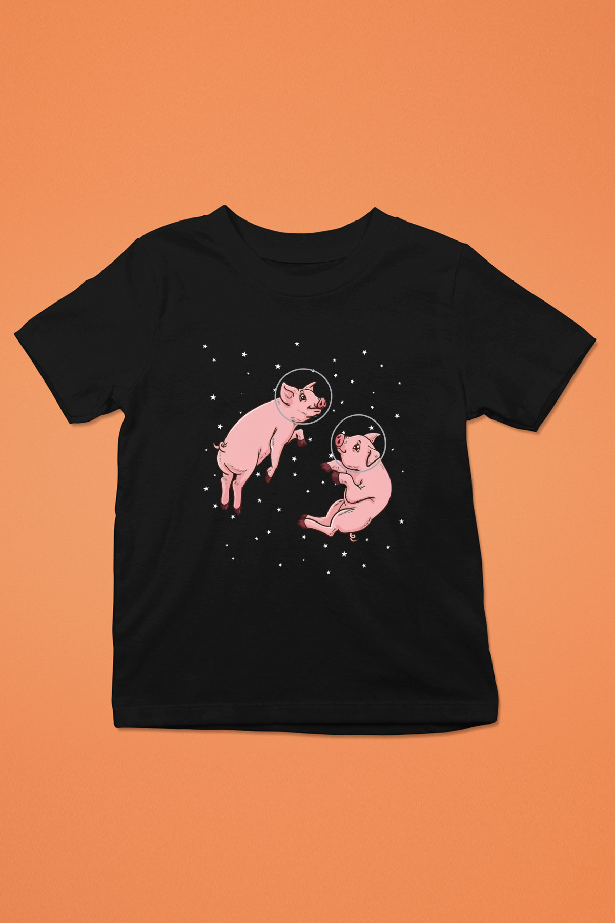 Domuz Siyah Unisex Çocuk Tişört