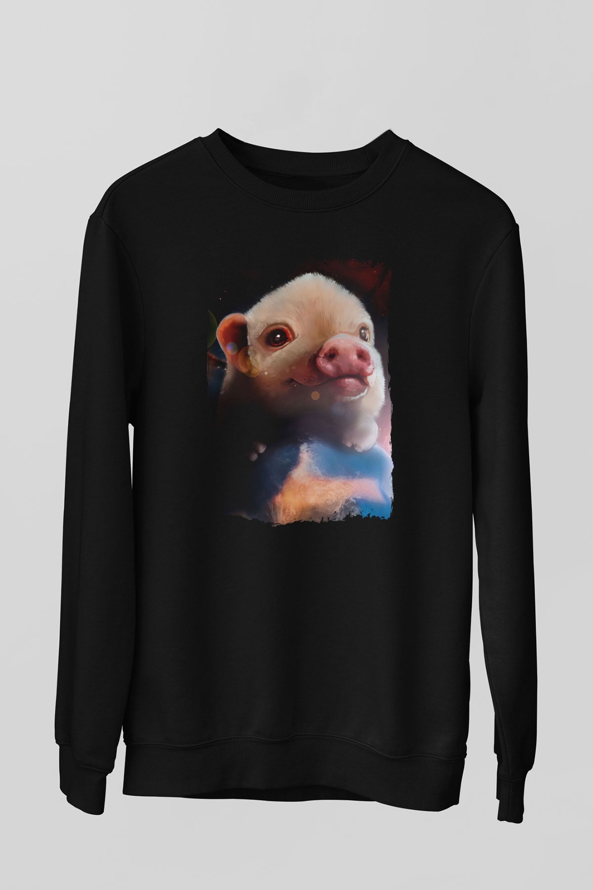 Domuz Siyah Unisex Sweatshirt