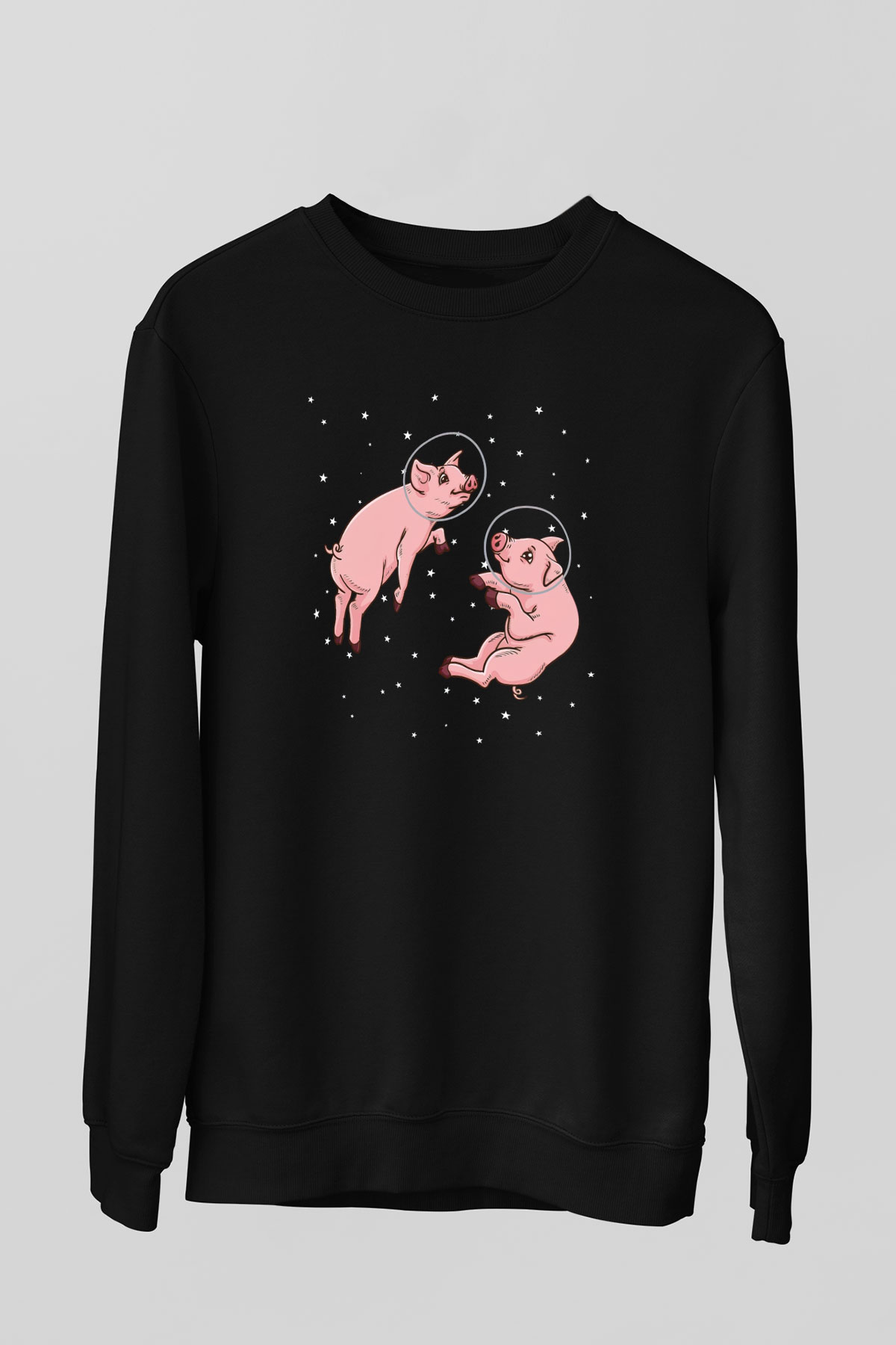 Domuz Siyah Unisex Sweatshirt