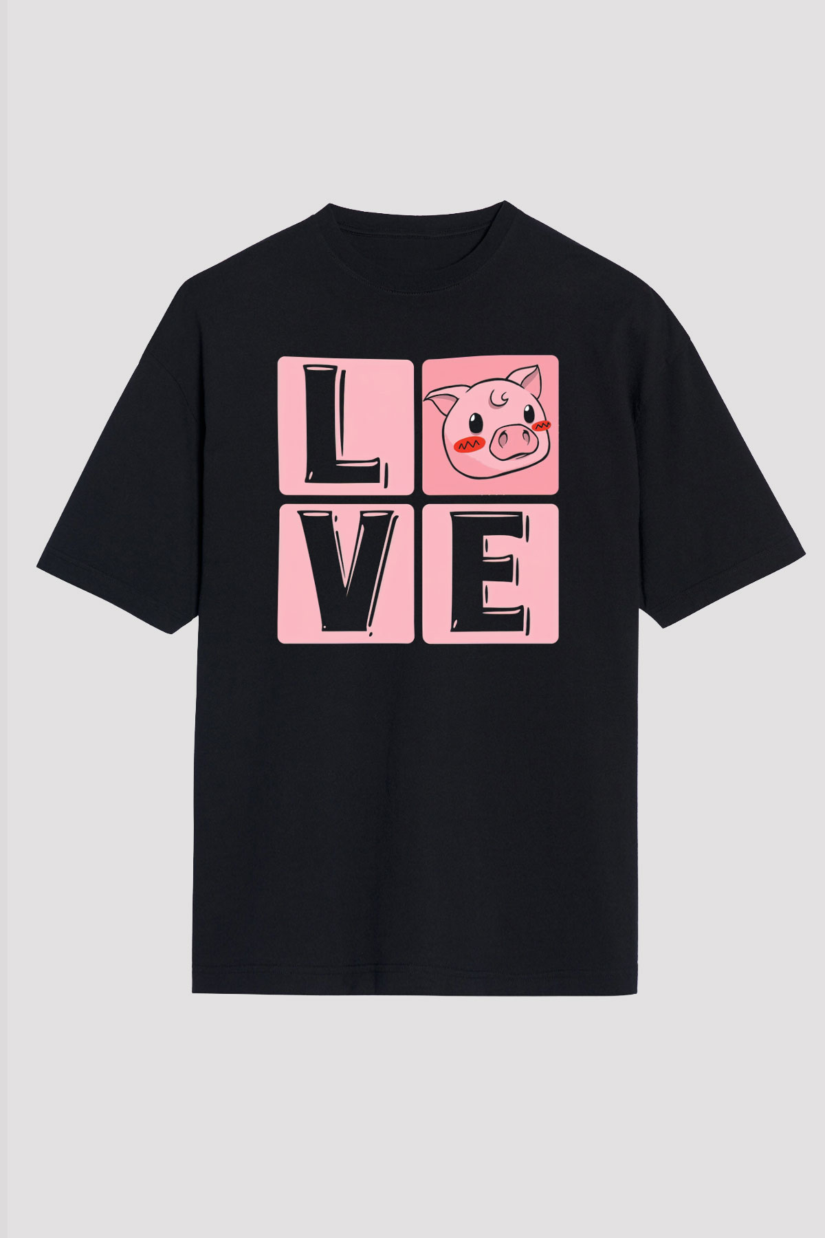 Domuz Siyah Unisex Tişört T-Shirt - TişörtFabrikası