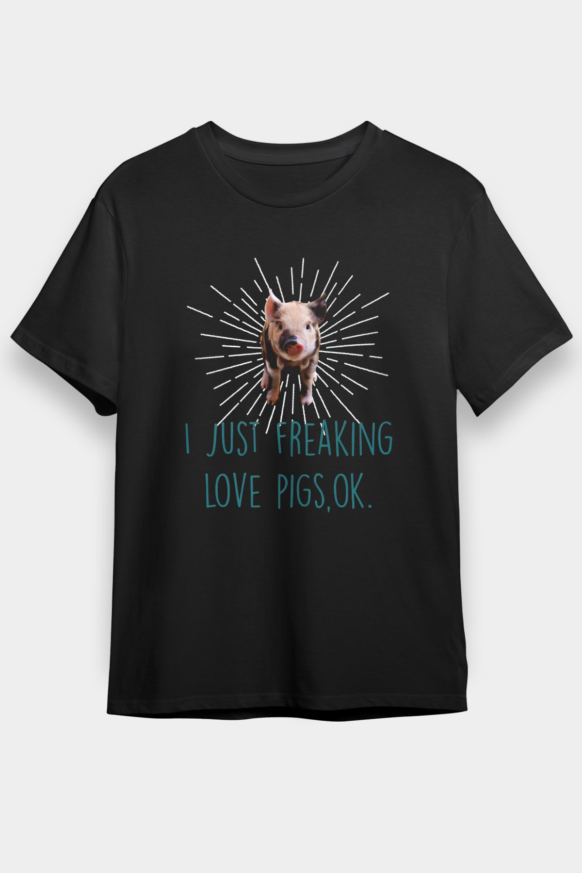 Domuz Siyah Unisex Tişört T-Shirt - TişörtFabrikası