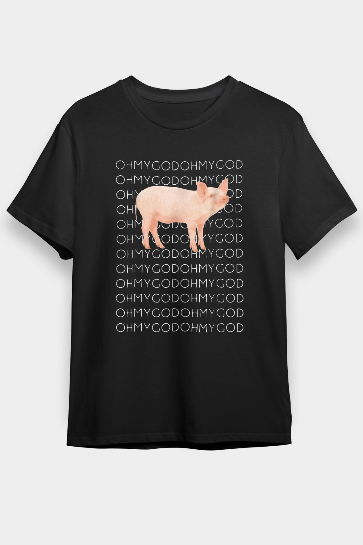 Domuz Siyah Unisex Tişört T-Shirt - TişörtFabrikası