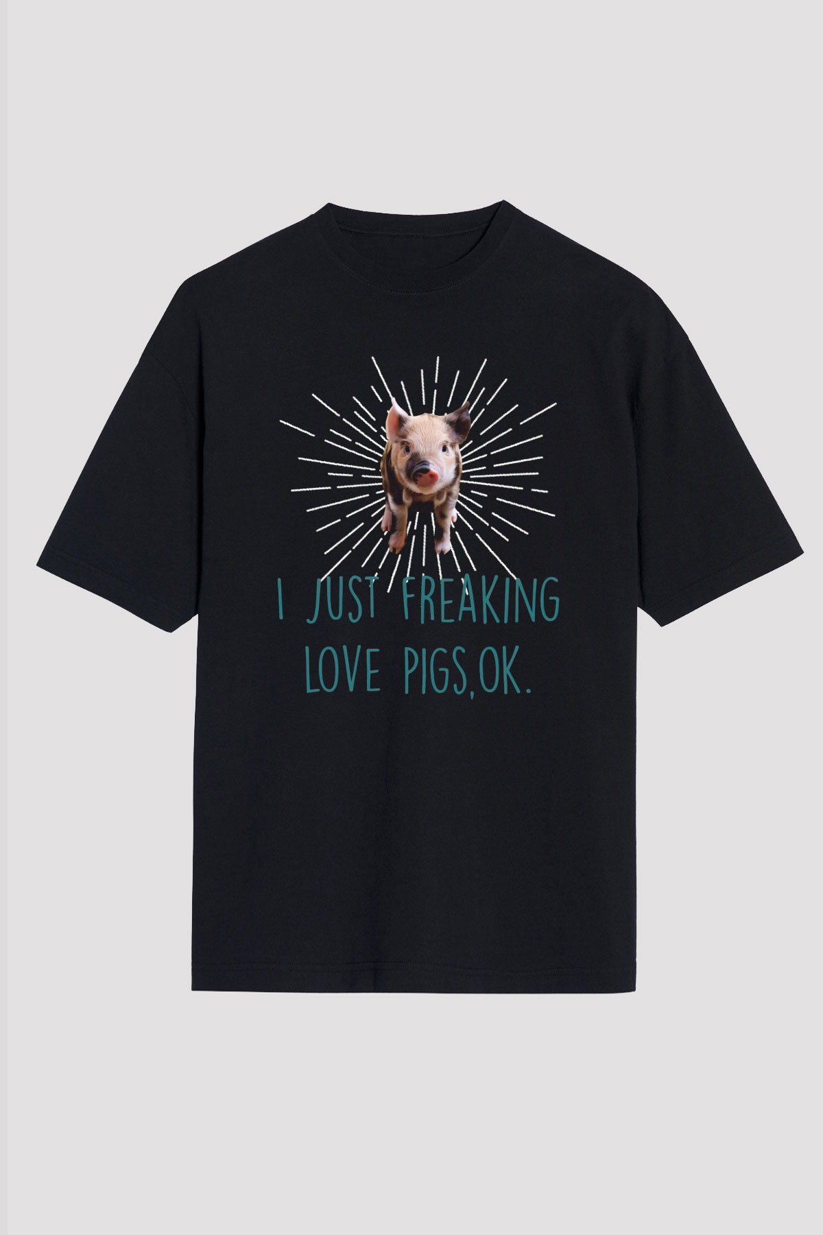 Domuz Siyah Unisex Tişört T-Shirt - TişörtFabrikası