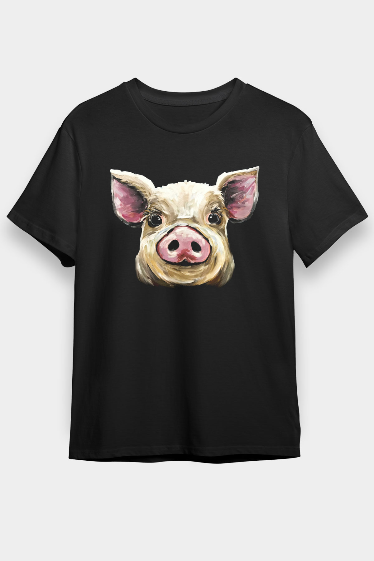 Domuz Siyah Unisex Tişört T-Shirt - TişörtFabrikası