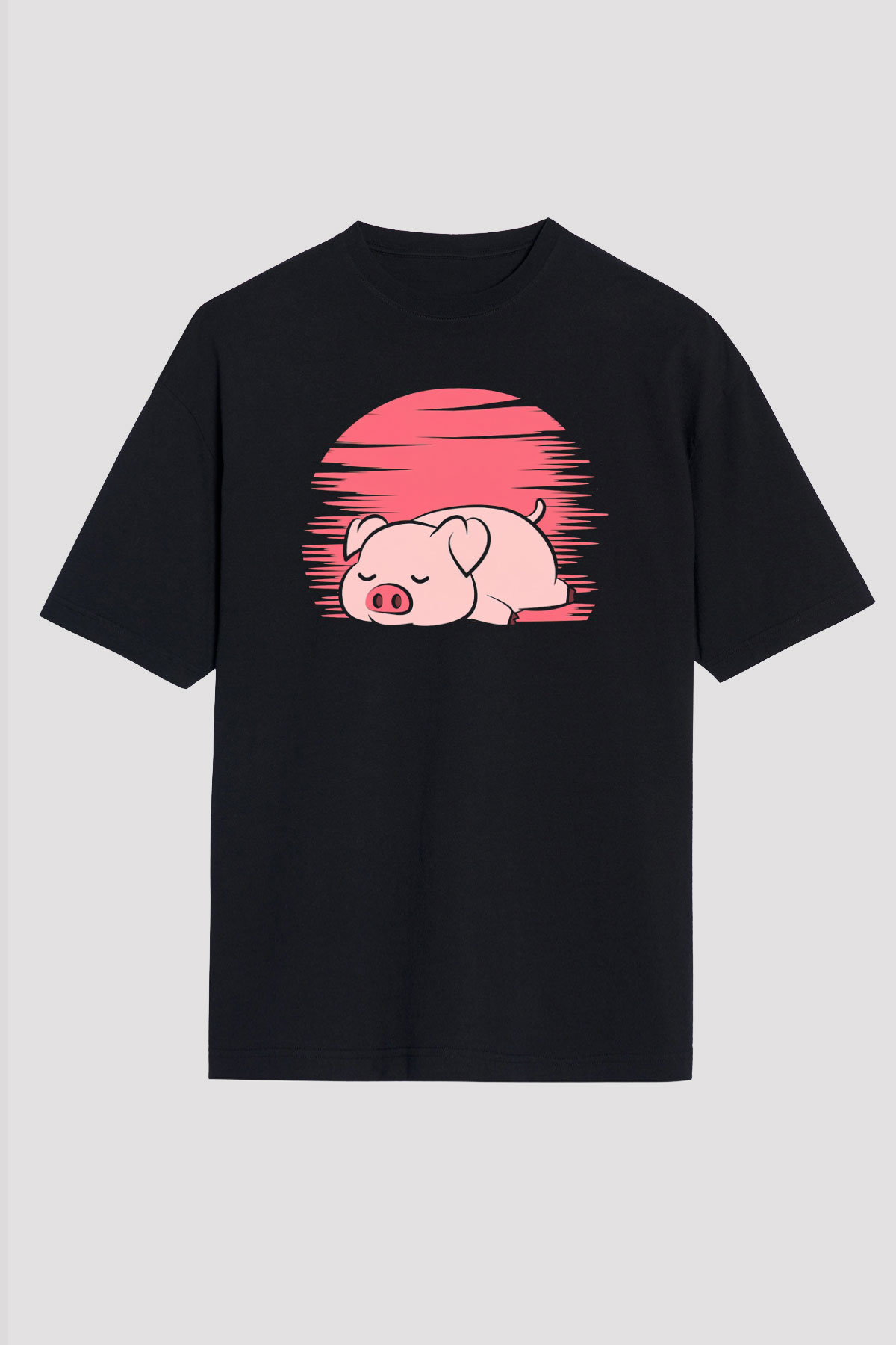 Domuz Siyah Unisex Tişört T-Shirt - TişörtFabrikası