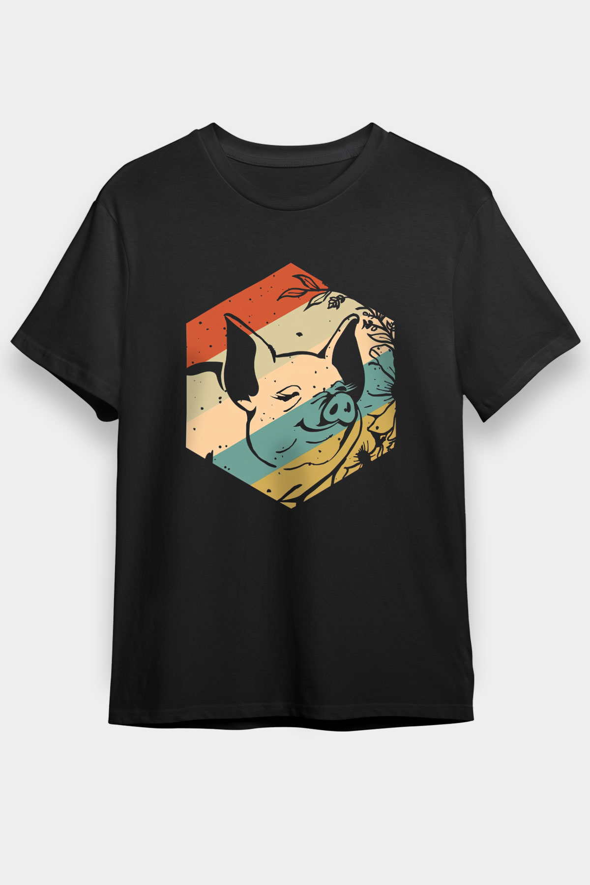 Domuz Siyah Unisex Tişört T-Shirt - TişörtFabrikası