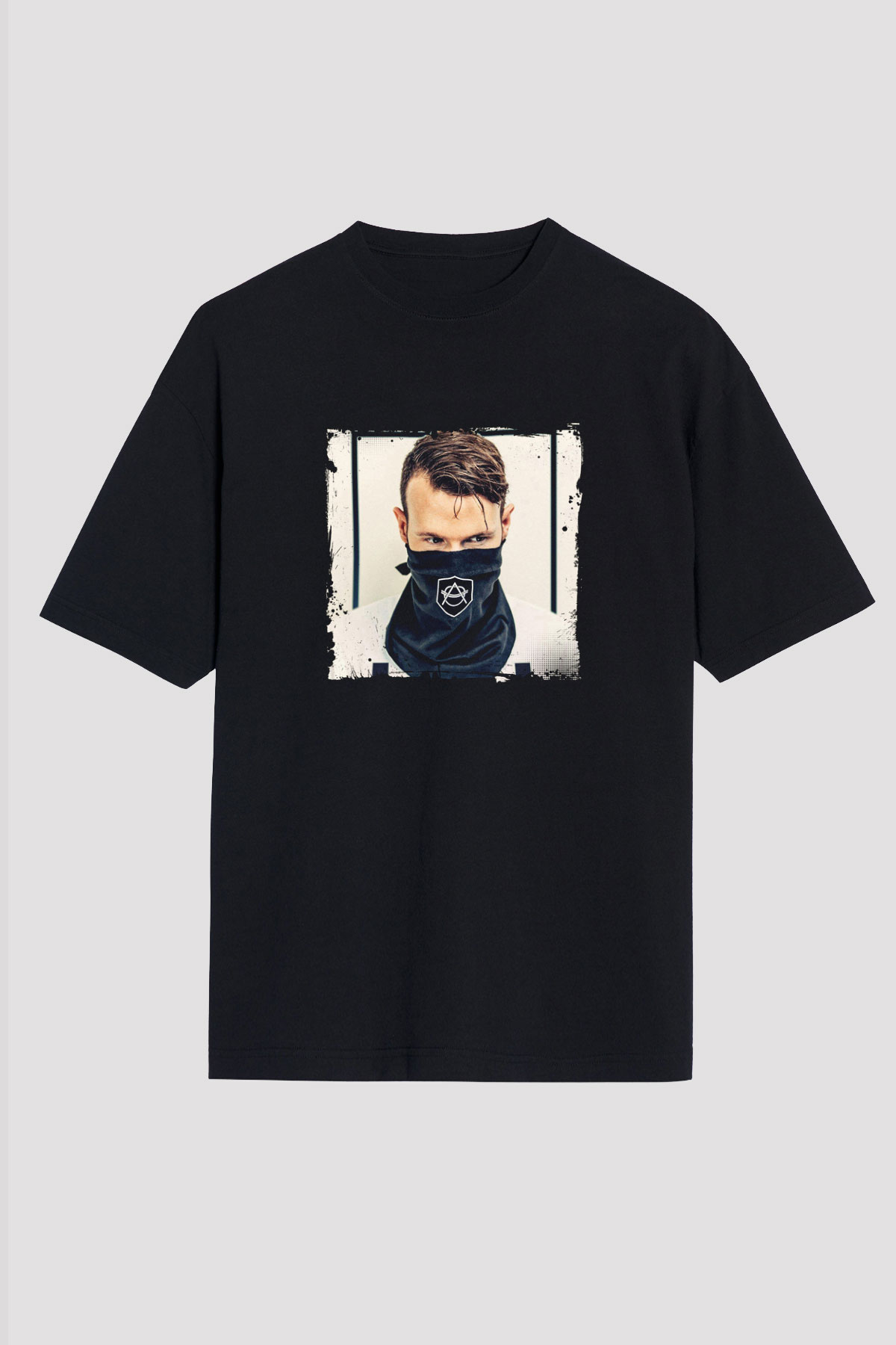 Don Diablo Baskılı Unisex Oversize Siyah Tişört