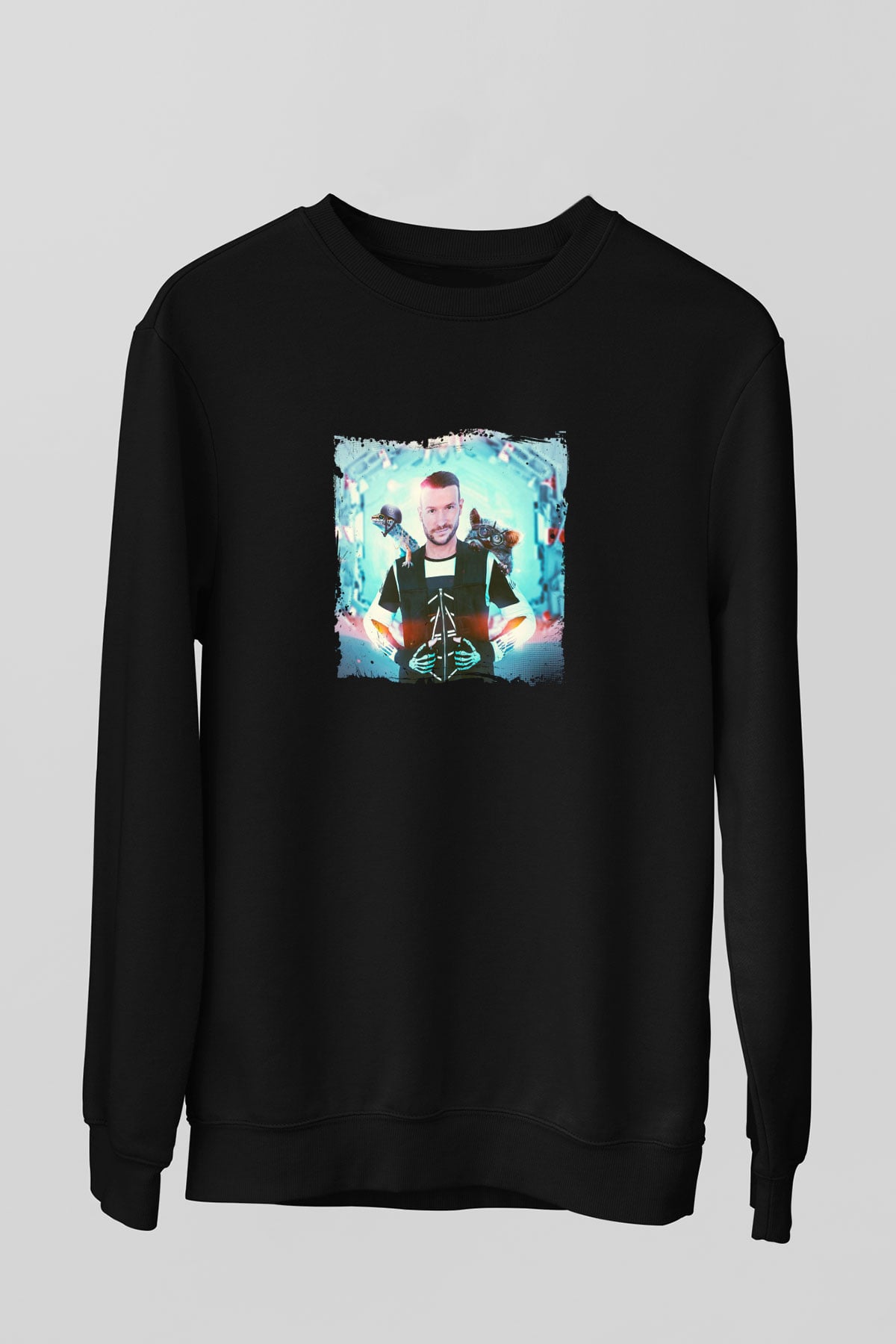 Don Diablo Baskılı Unisex Siyah Sweatshirt