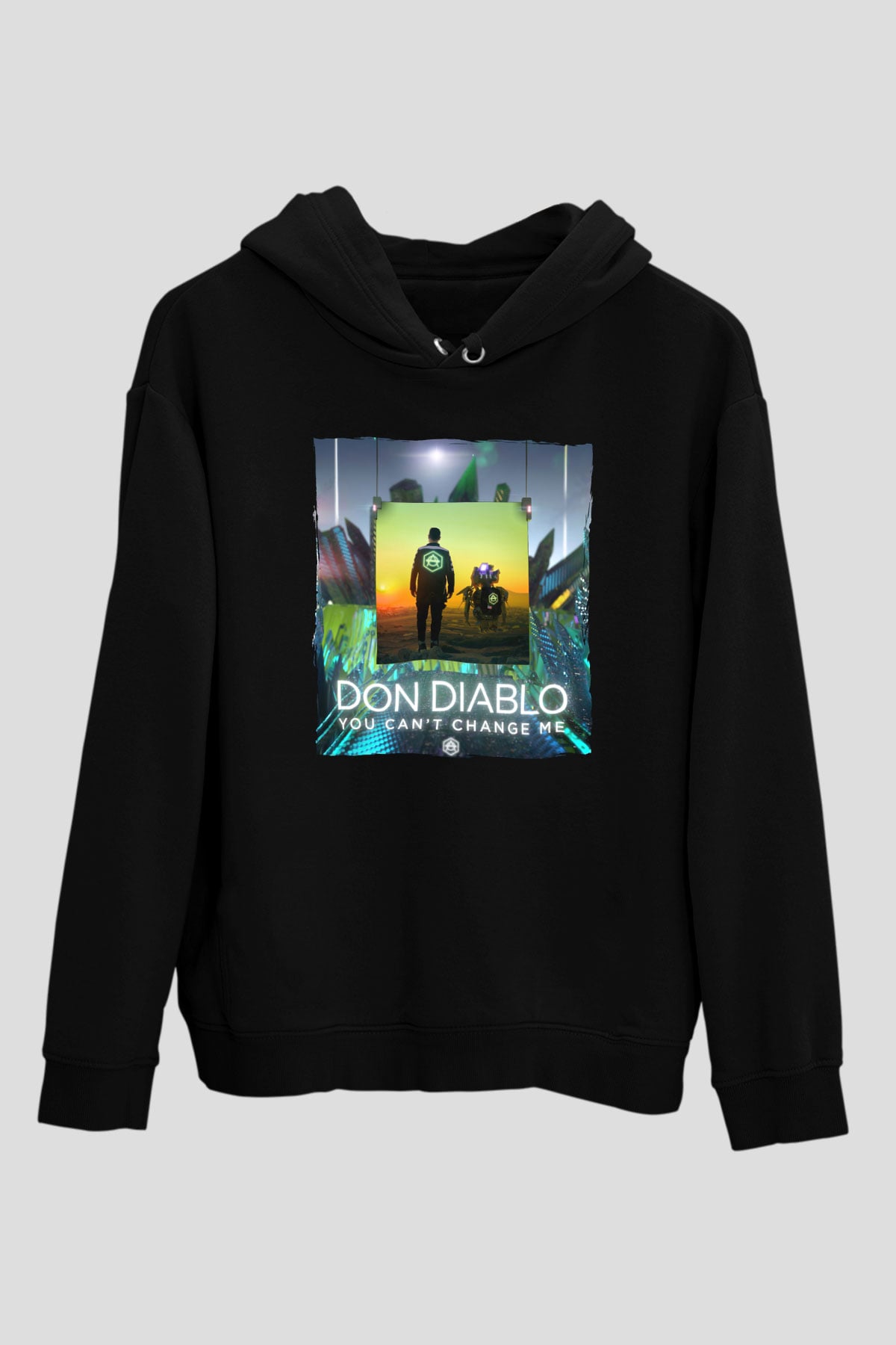Don Diablo Siyah Unisex Kapüşonlu Sweatshirt