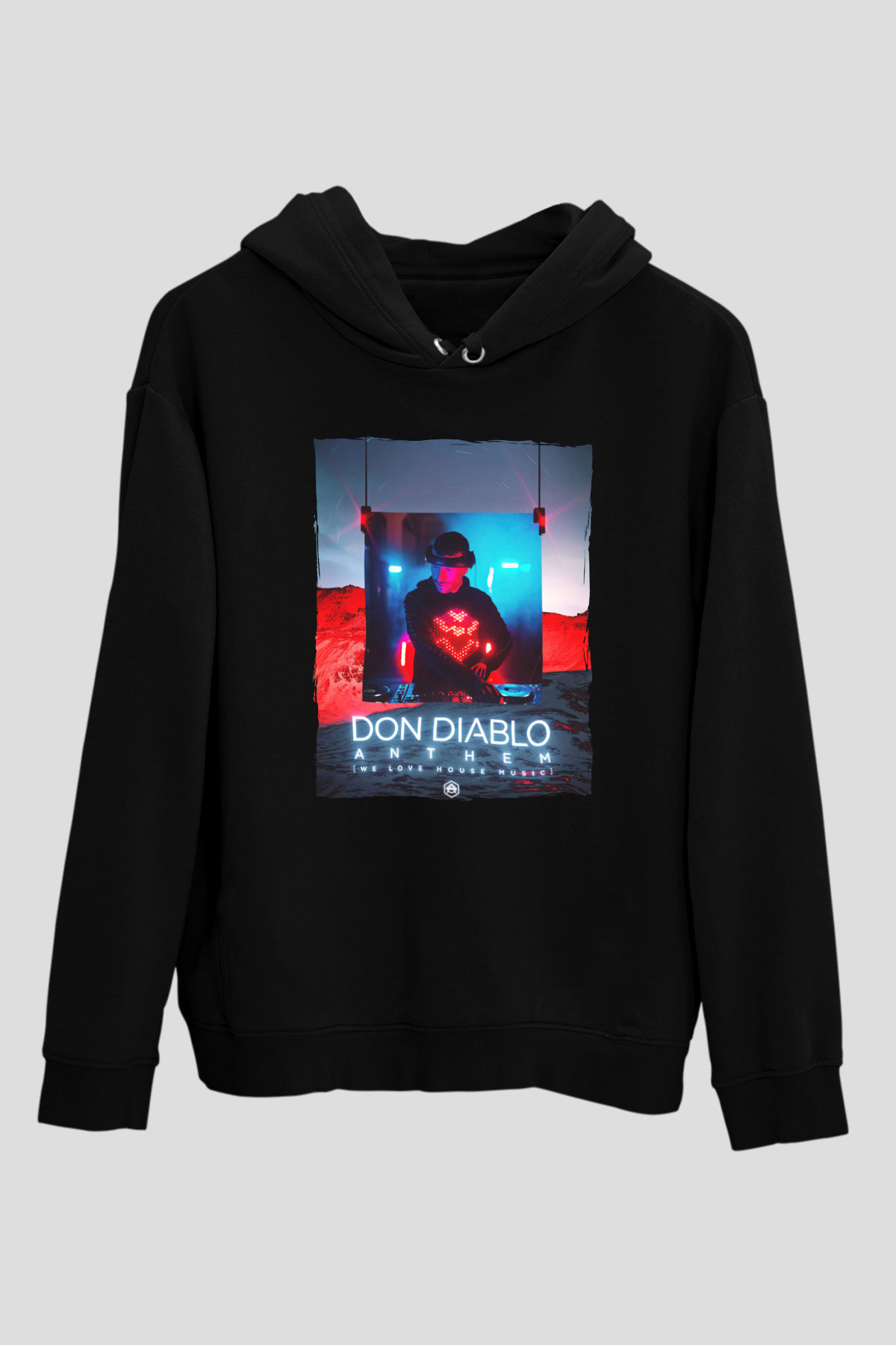 Don Diablo Siyah Unisex Kapüşonlu Sweatshirt