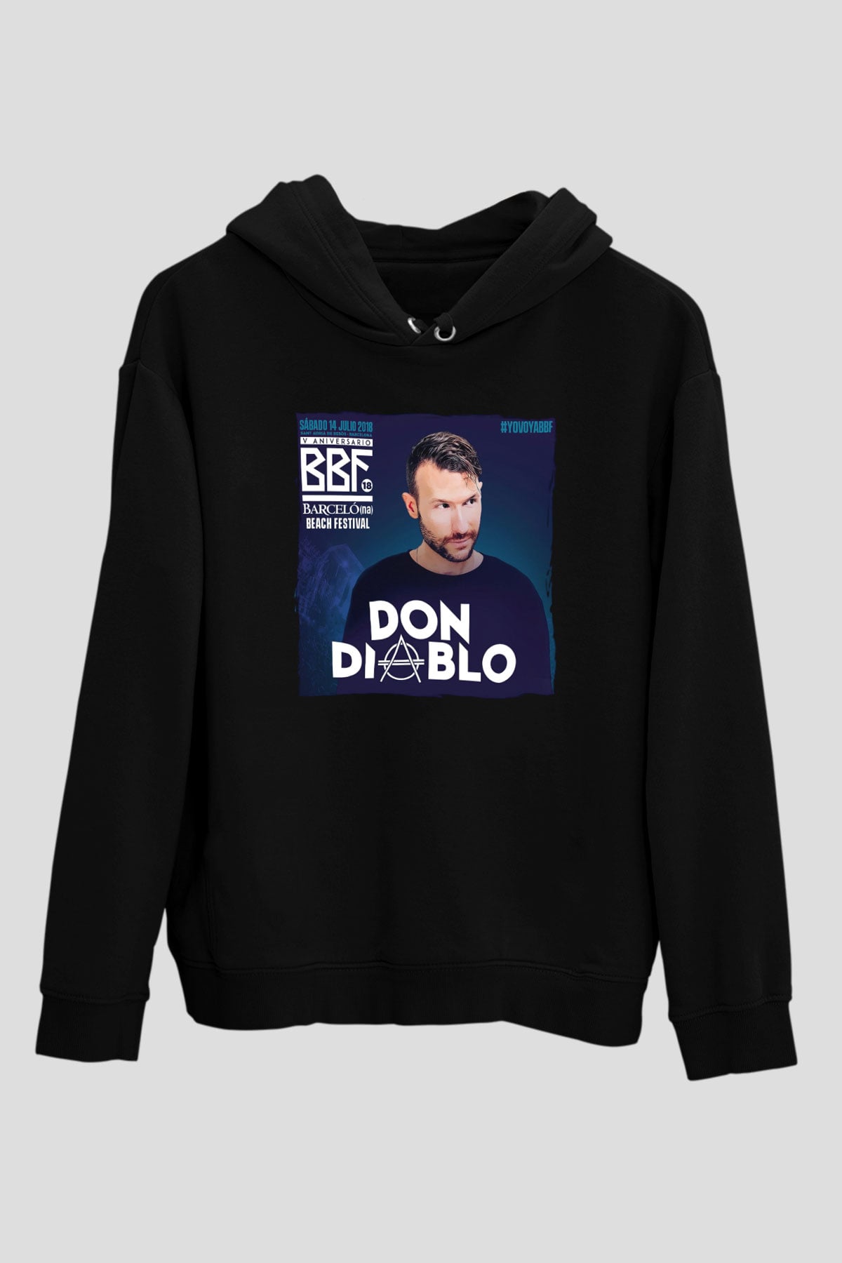 Don Diablo Siyah Unisex Kapüşonlu Sweatshirt