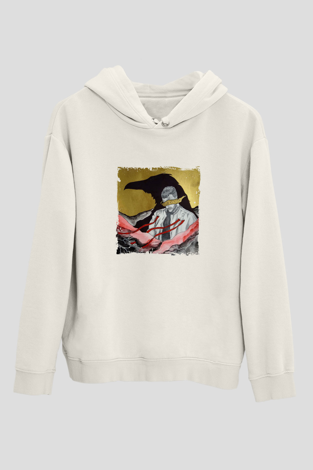 Don DiabloBaskılı Beyaz Hoodie