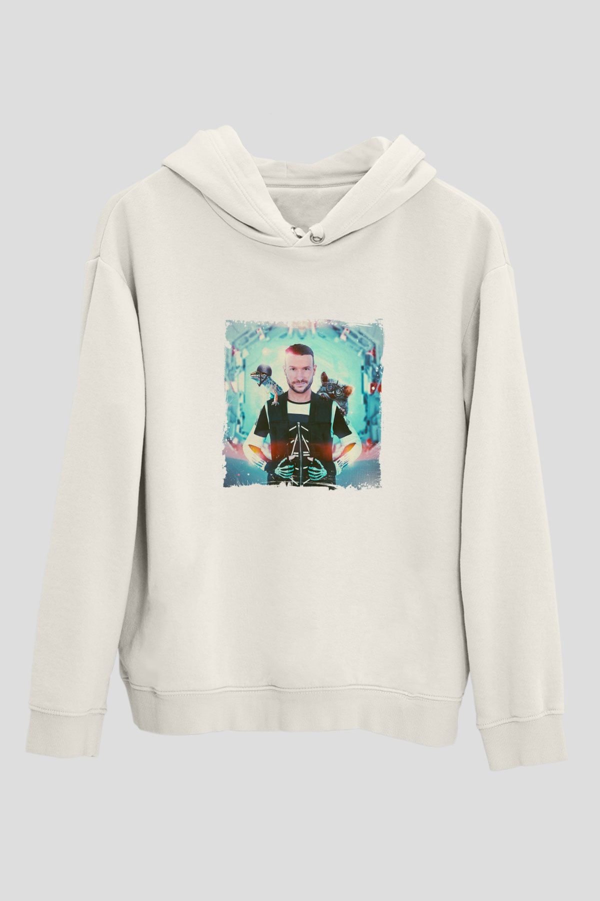 Don DiabloBaskılı Beyaz Hoodie