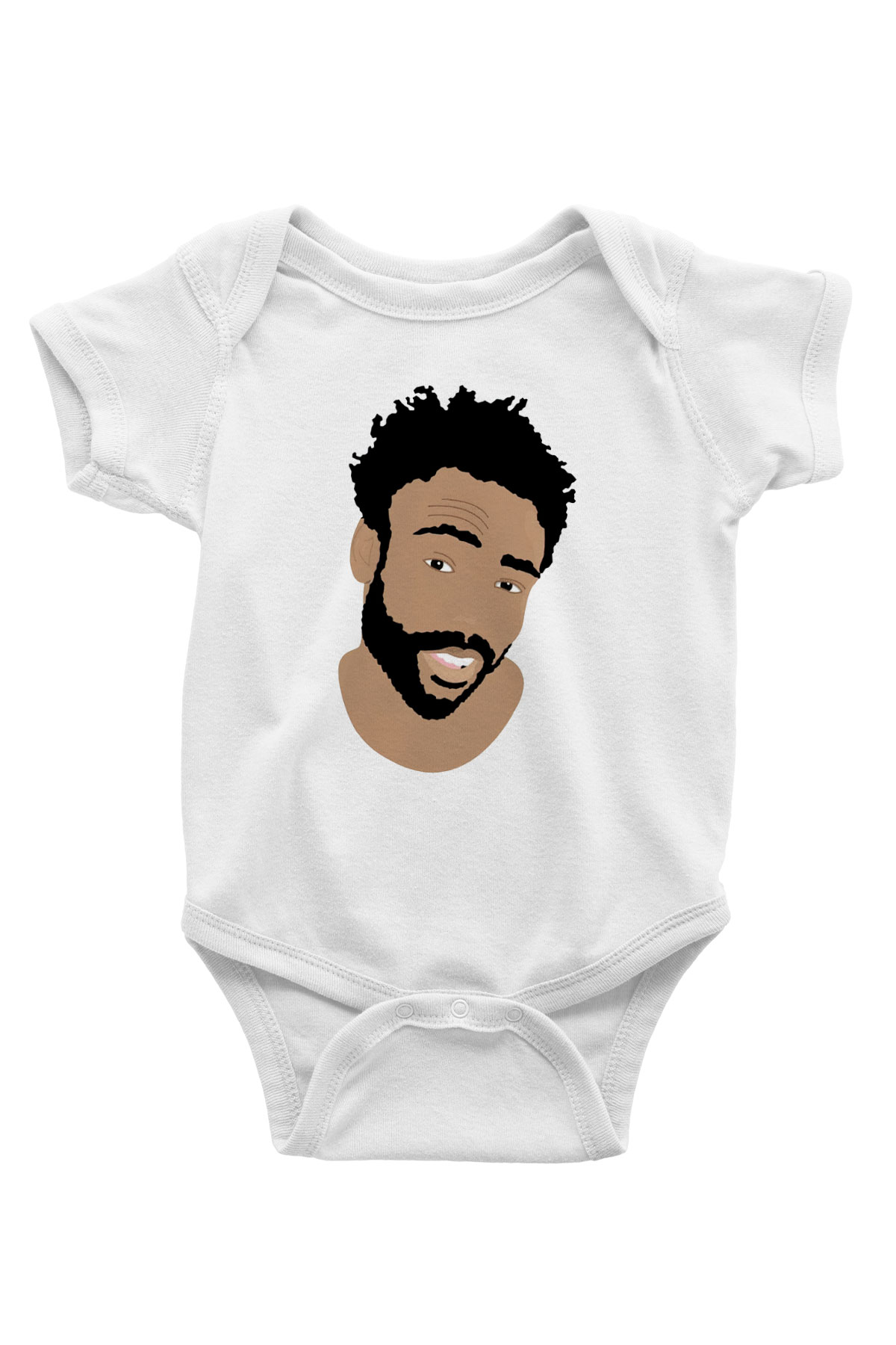 Donald Glover Baskılı Beyaz Unisex Bebek Body - Zıbın