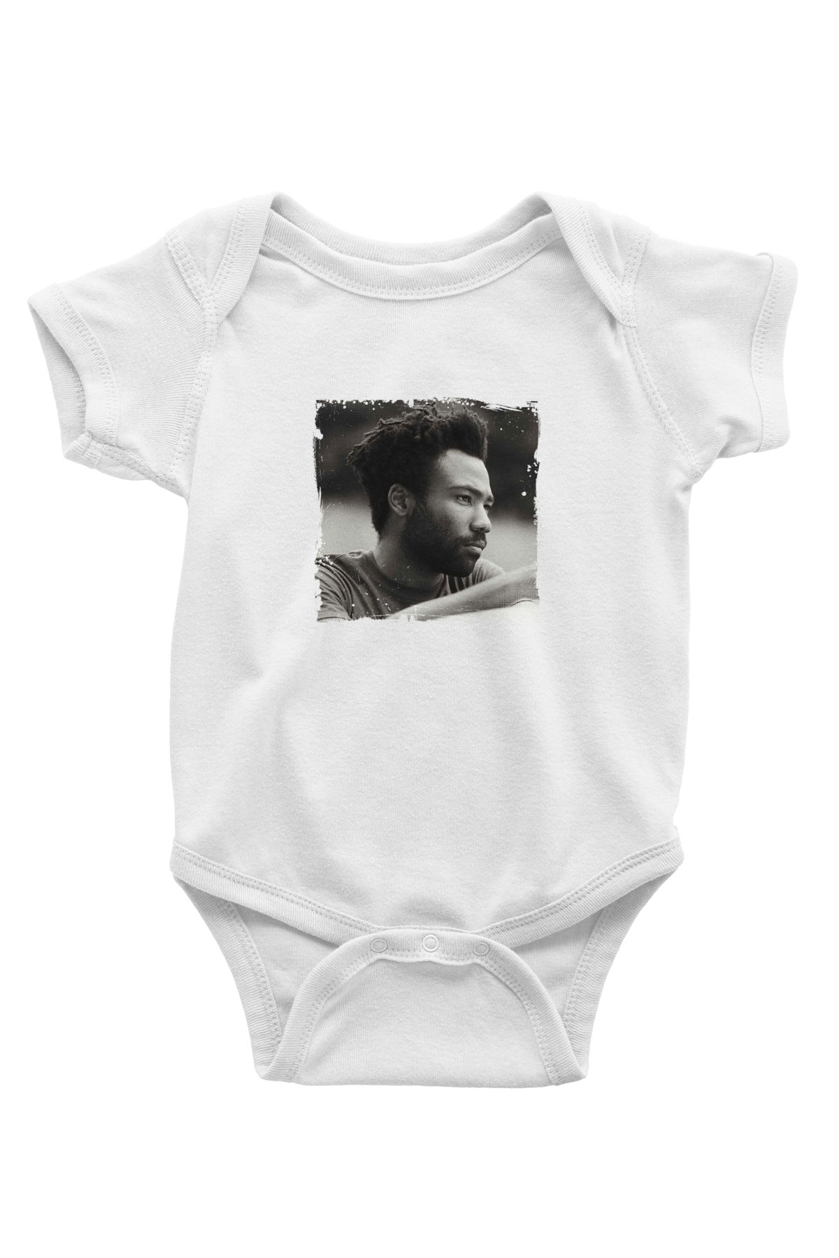 Donald Glover Baskılı Unisex Beyaz Bebek Body - Zıbın
