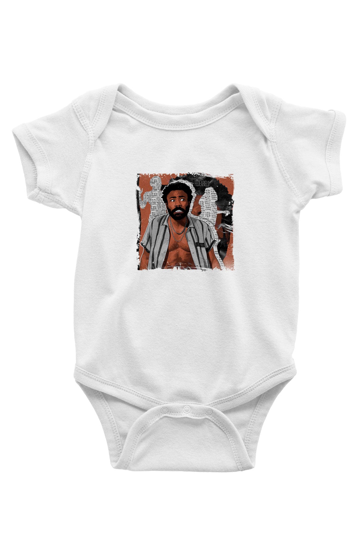 Donald Glover Baskılı Unisex Beyaz Bebek Body - Zıbın