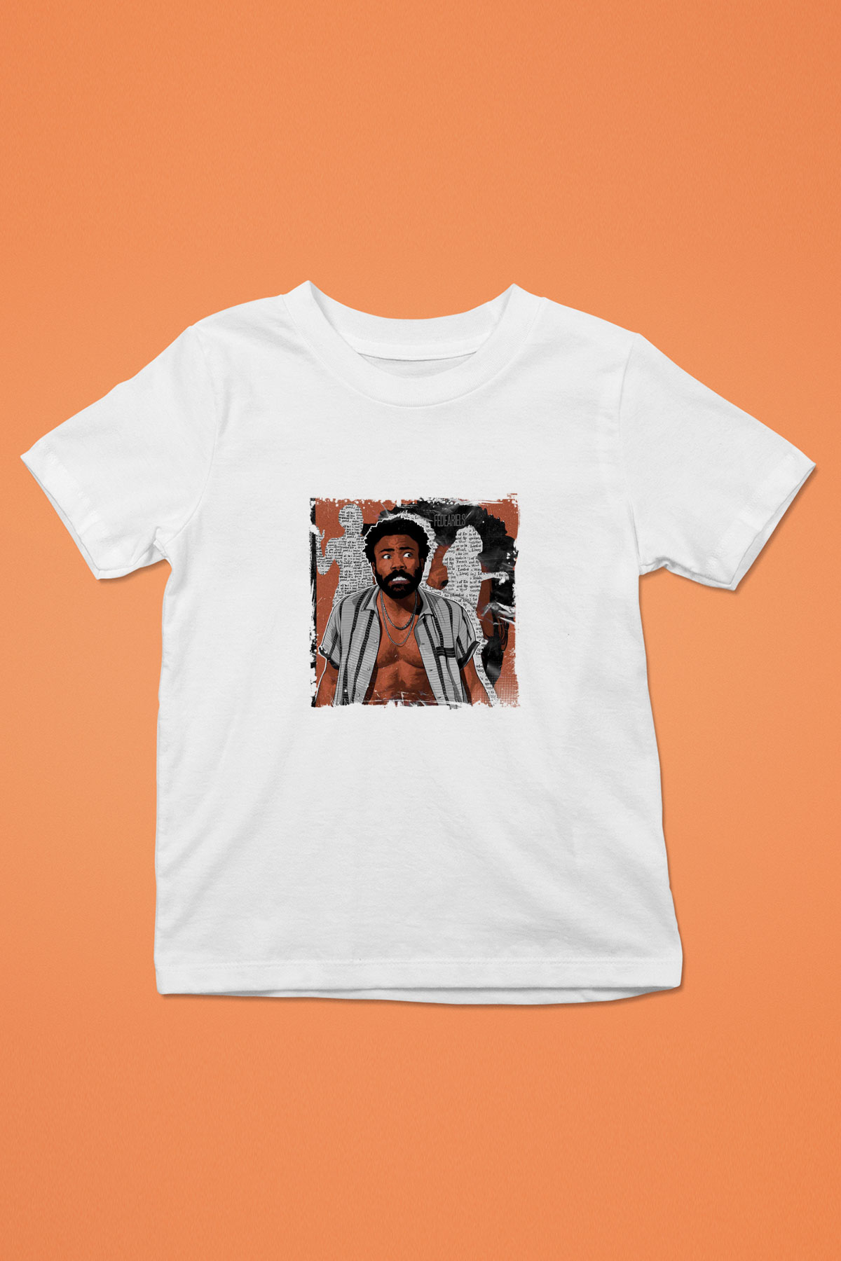 Donald Glover Baskılı Unisex Beyaz Çocuk Tişört