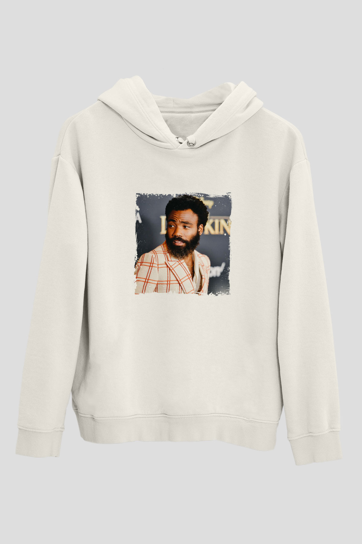 Donald Glover Baskılı Unisex Beyaz Kapüşonlu Sweatshirt
