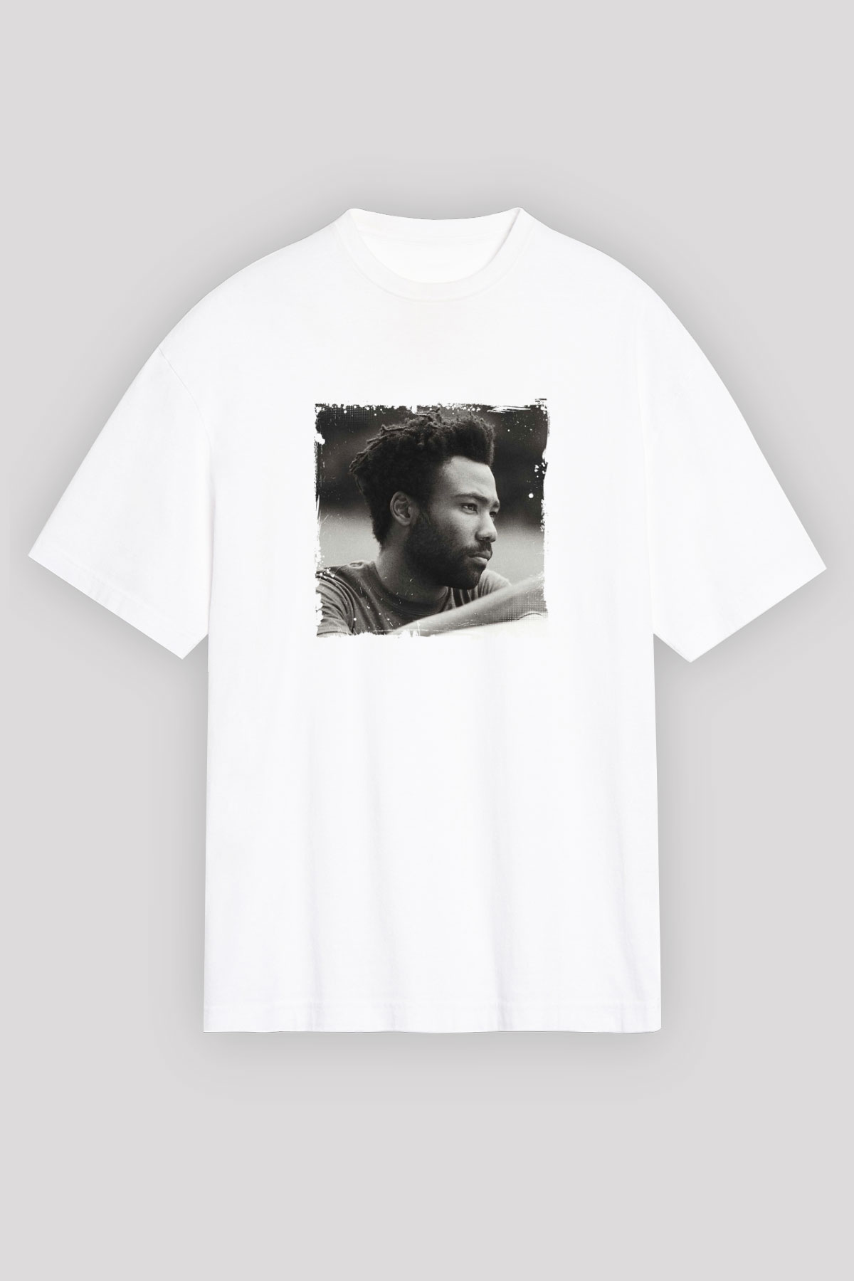 Donald Glover Baskılı Unisex Beyaz Tişört