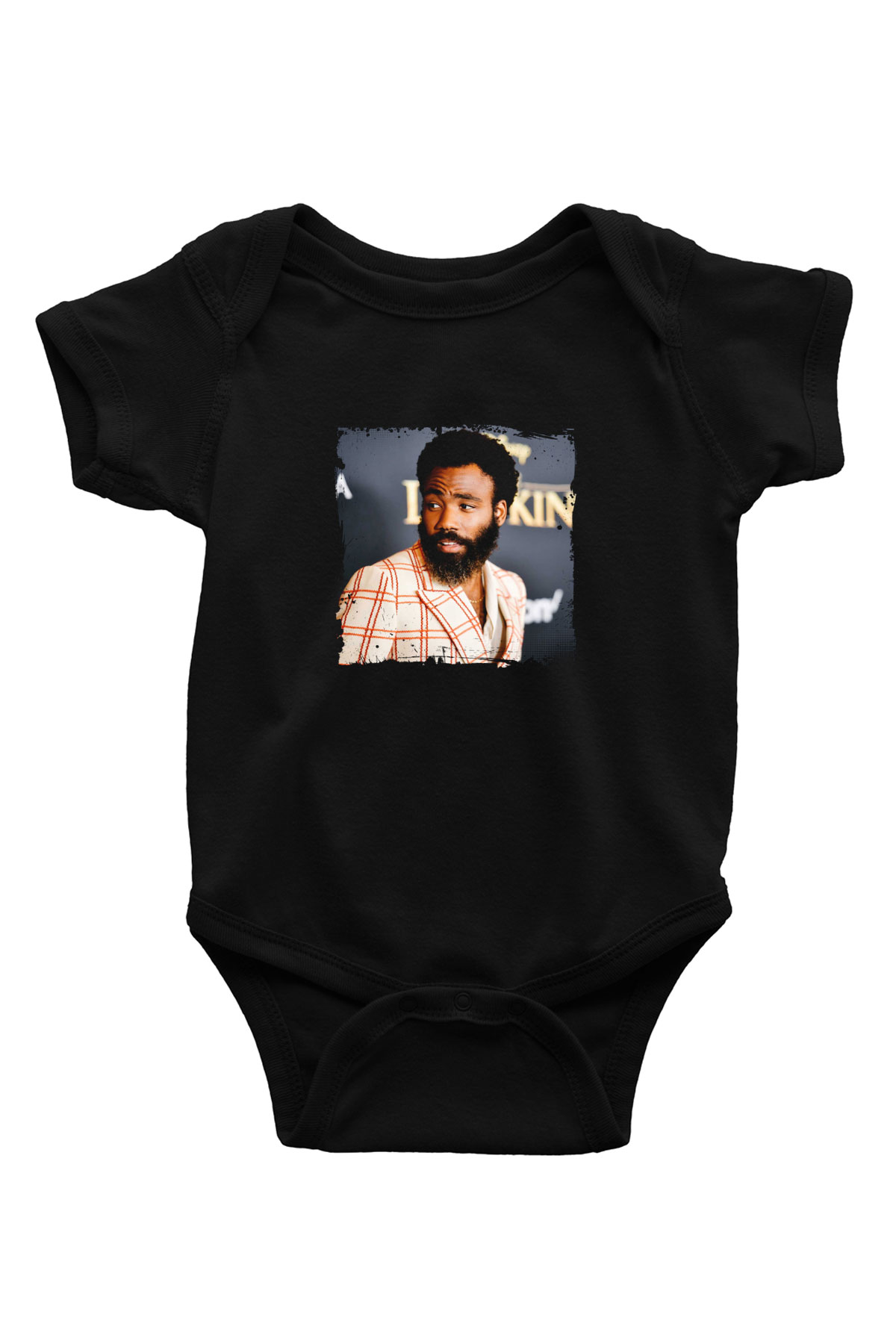 Donald Glover Baskılı Unisex Siyah Bebek Body - Zıbın