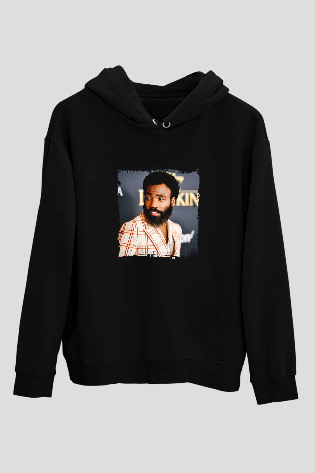 Donald Glover Baskılı Unisex Siyah Hoodie