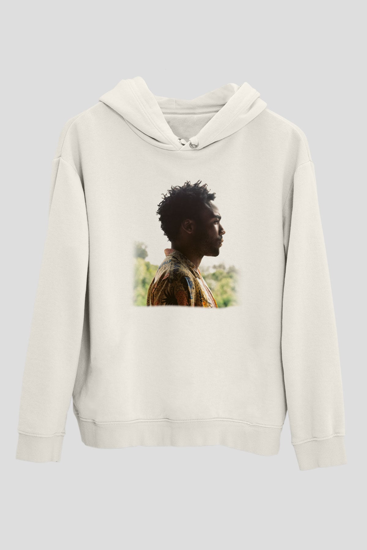 Donald Glover Beyaz Unisex Kapşonlu Sweatshirt
