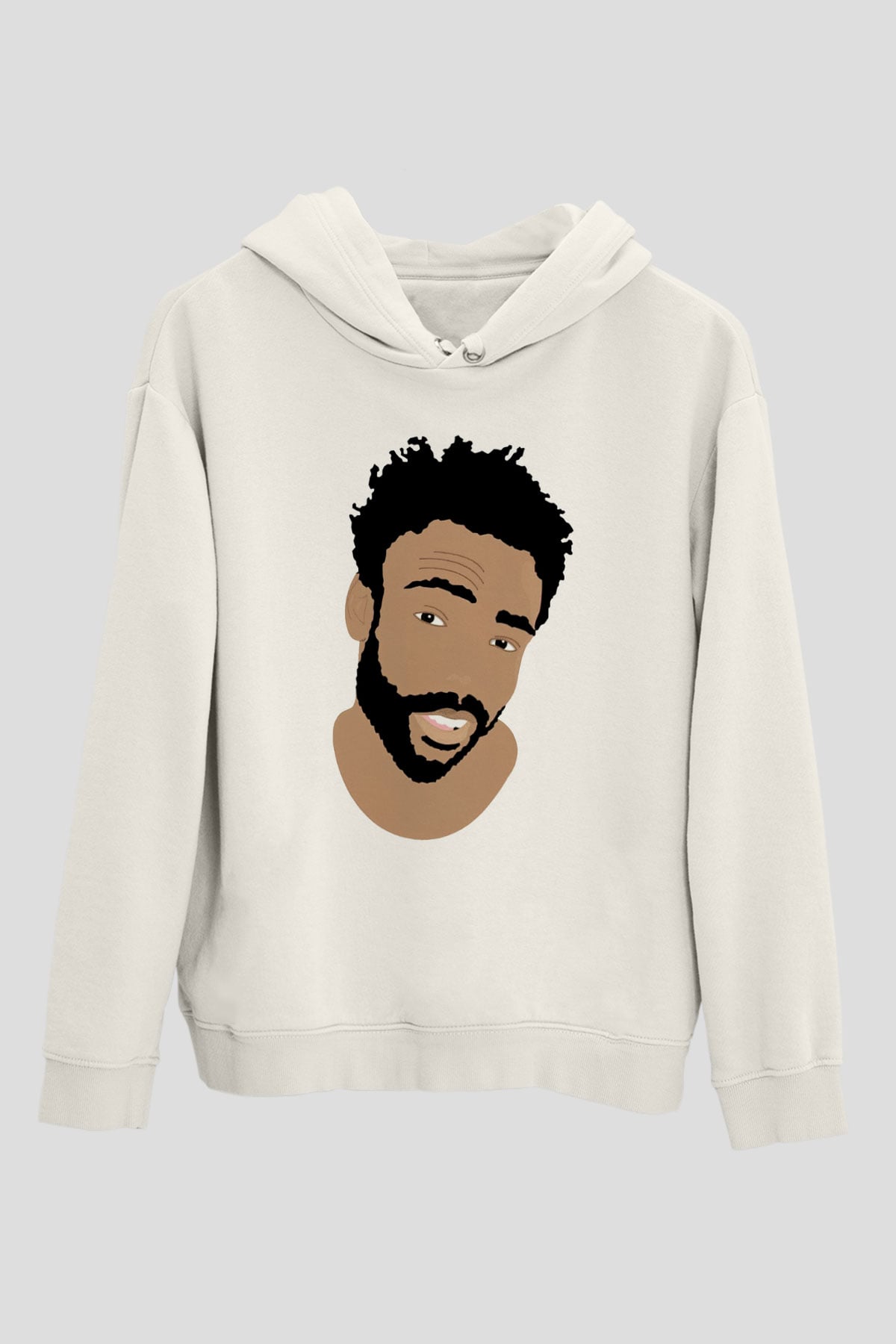 Donald Glover Beyaz Unisex Kapşonlu Sweatshirt