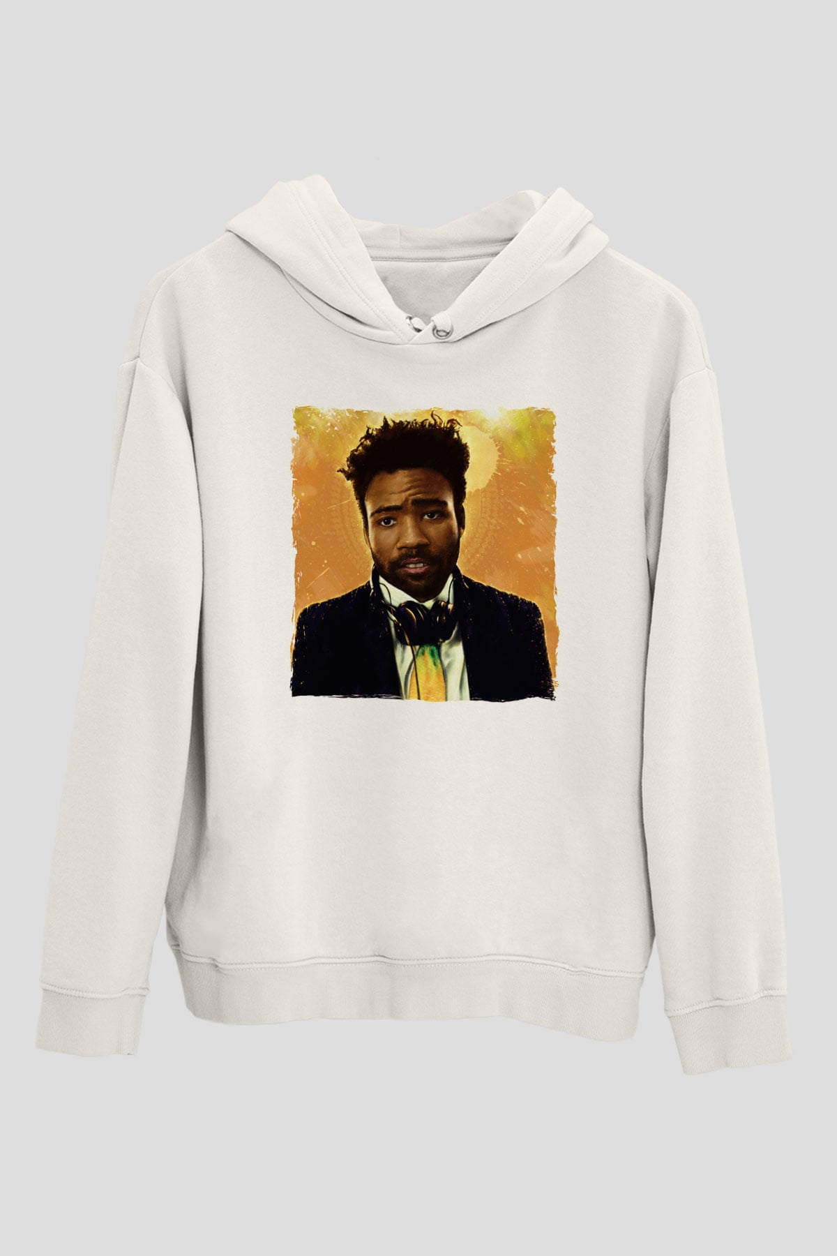 Donald Glover Beyaz Unisex Kapüşonlu Sweatshirt
