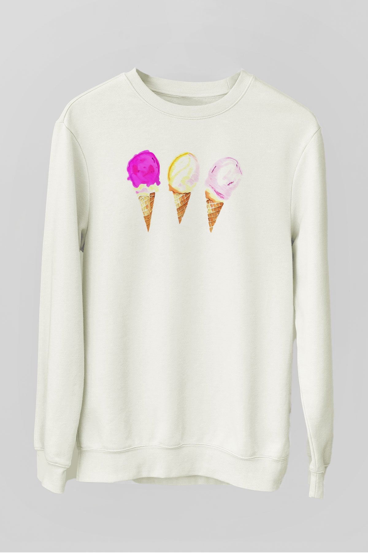 Dondurmacı Beyaz Unisex Sweatshirt