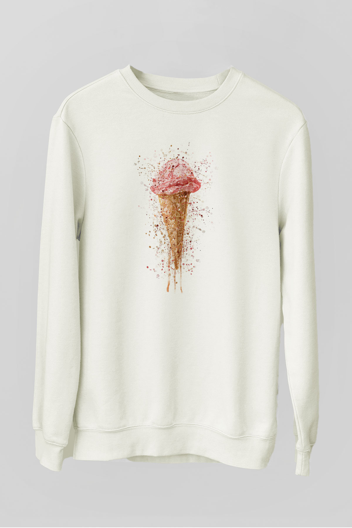 Dondurmacı Beyaz Unisex Sweatshirt