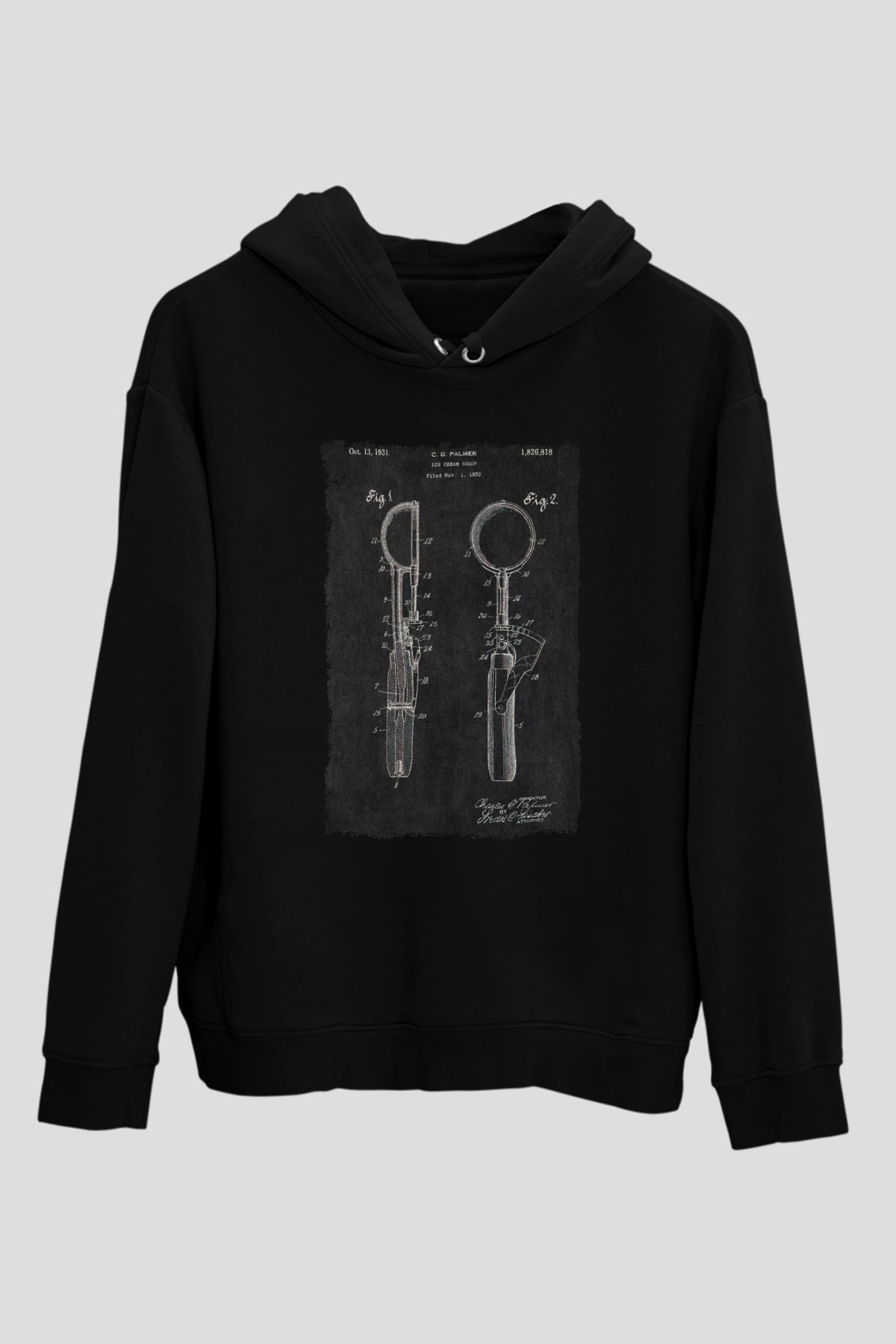 Dondurmacı Siyah Unisex Kapüşonlu Sweatshirt