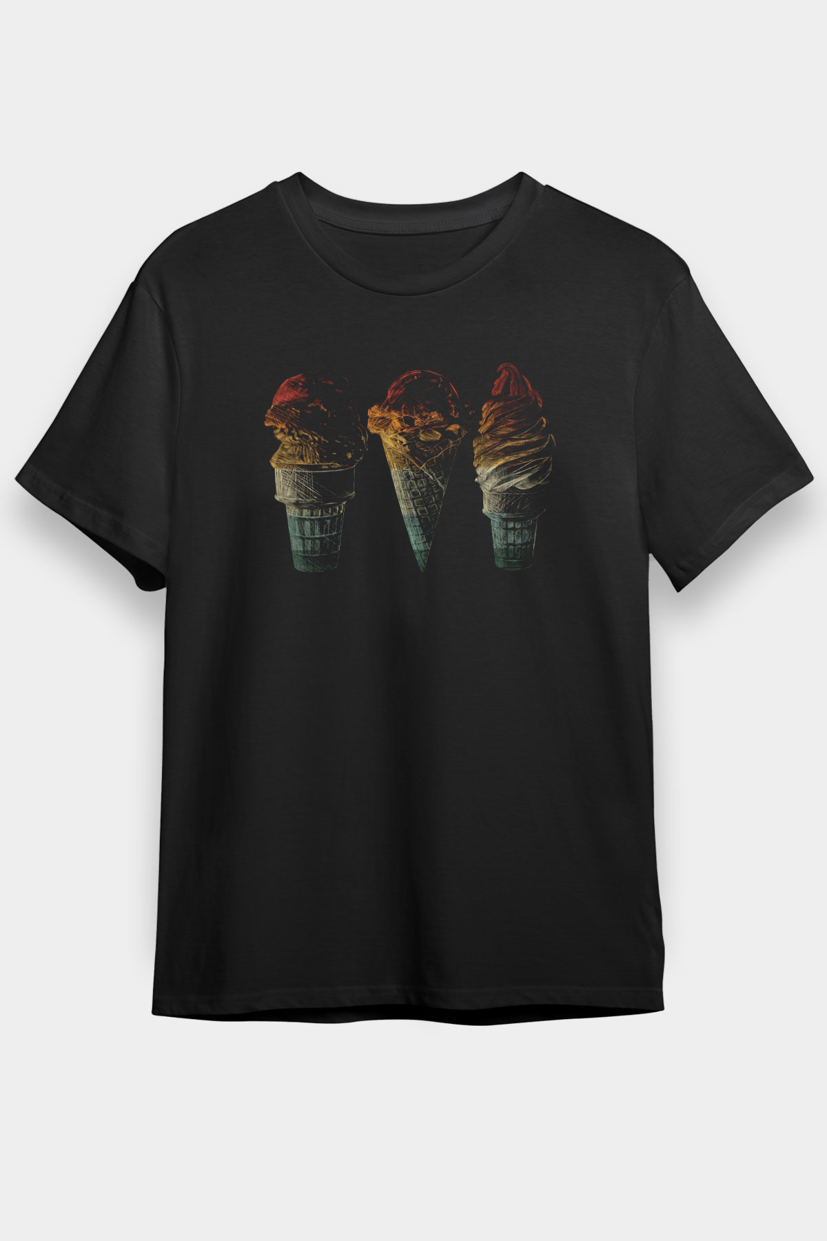 Dondurmacı Siyah Unisex Tişört T-Shirt - TişörtFabrikası