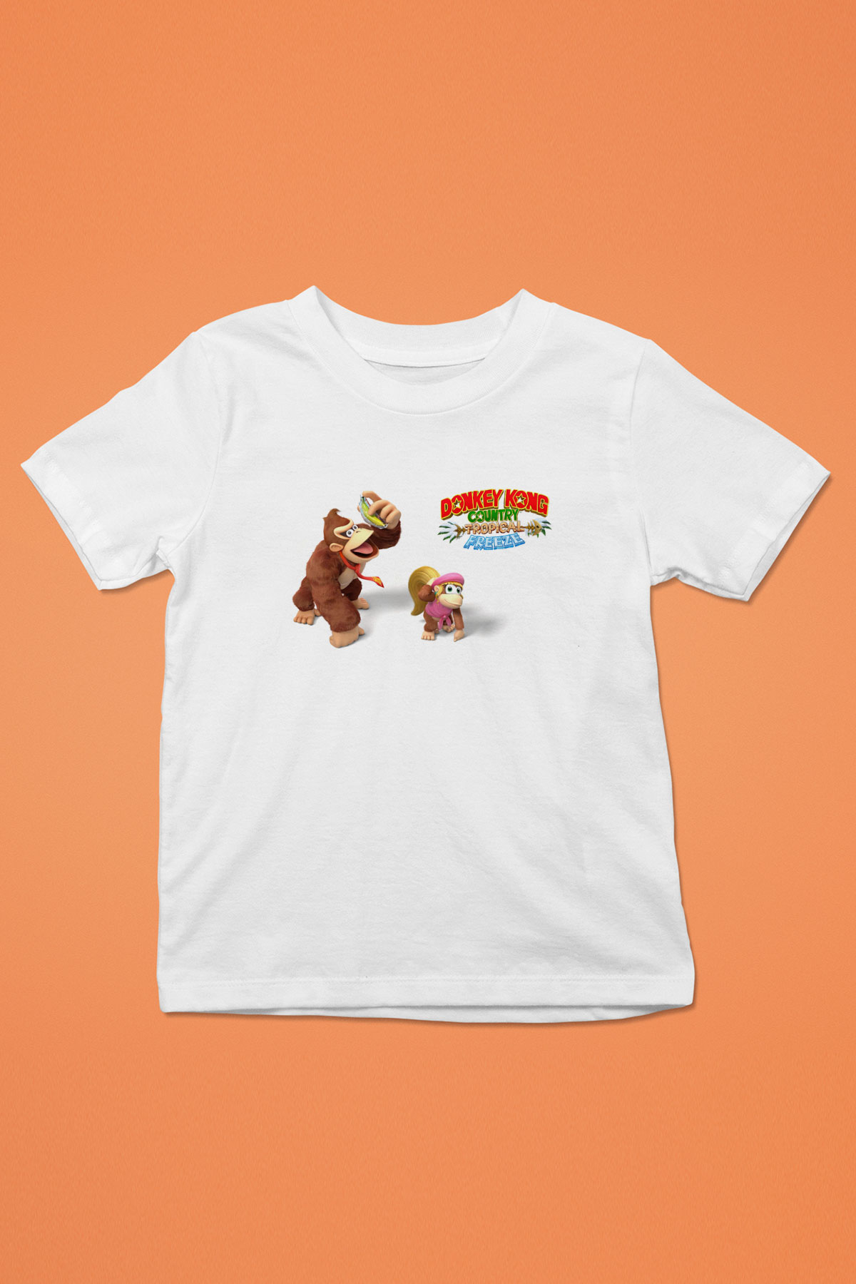 Donkey Kong Beyaz Unisex Çocuk Tişört