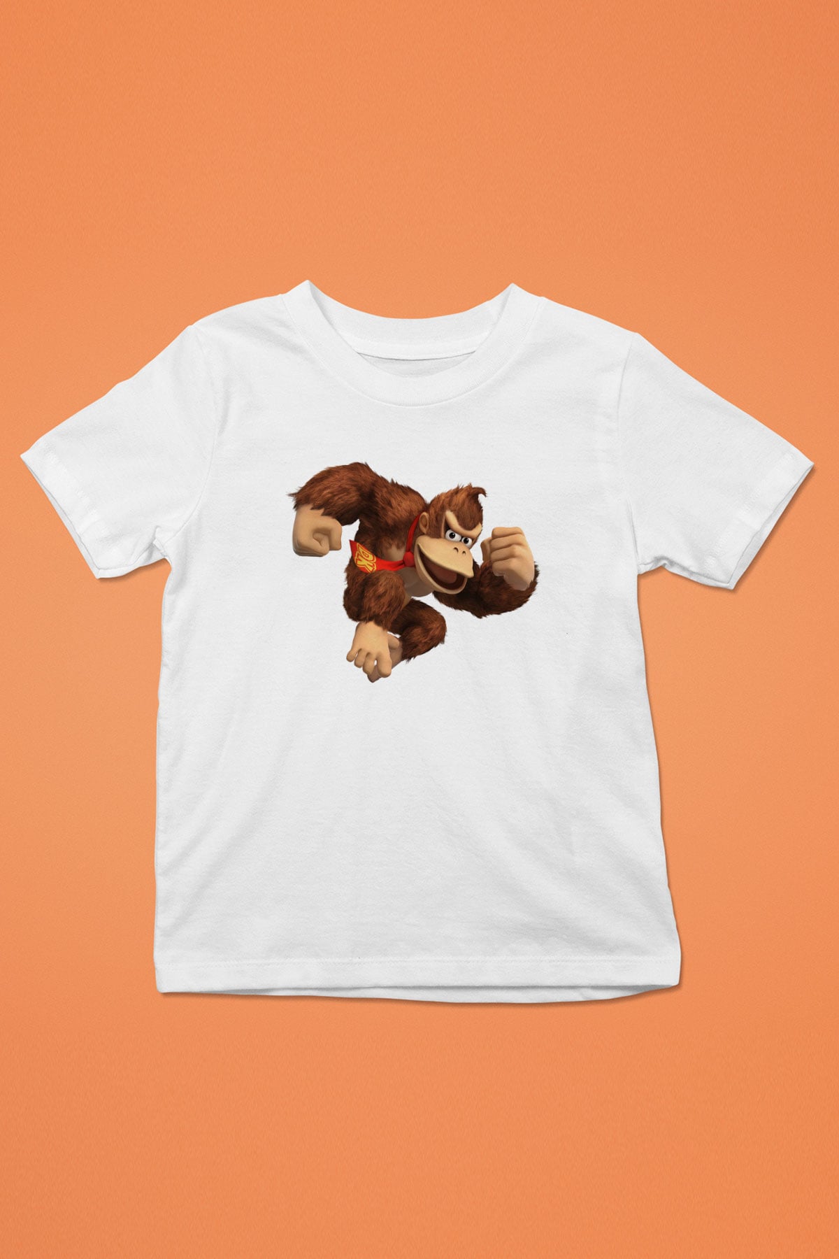 Donkey Kong Beyaz Unisex Çocuk Tişört