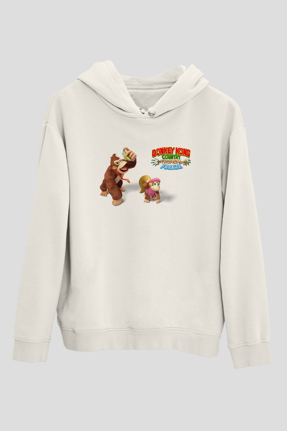 Donkey Kong Beyaz Unisex Hoodie