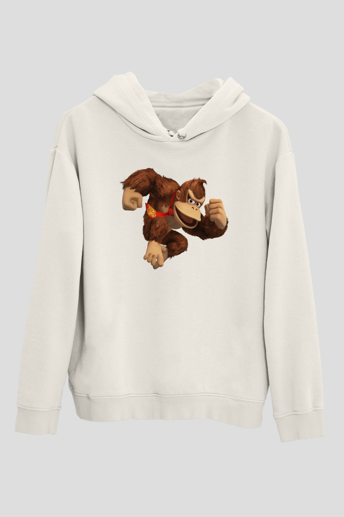 Donkey Kong Beyaz Unisex Hoodie